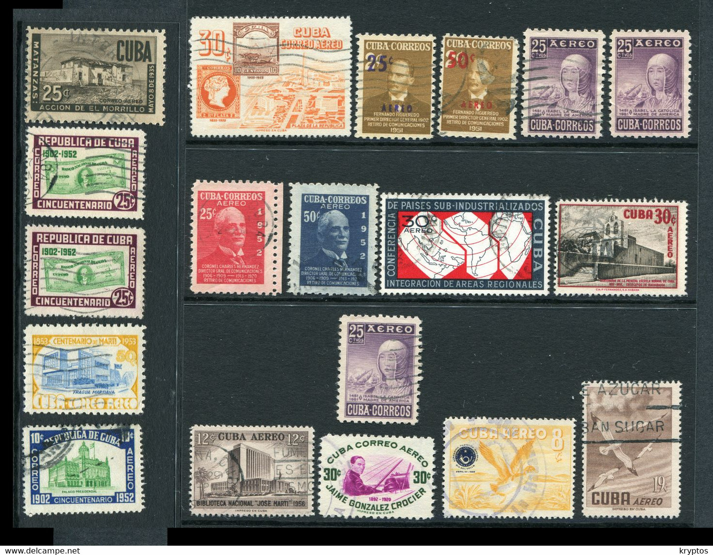 Cuba. 19 Airmail Stamps (all Used) - Aéreo