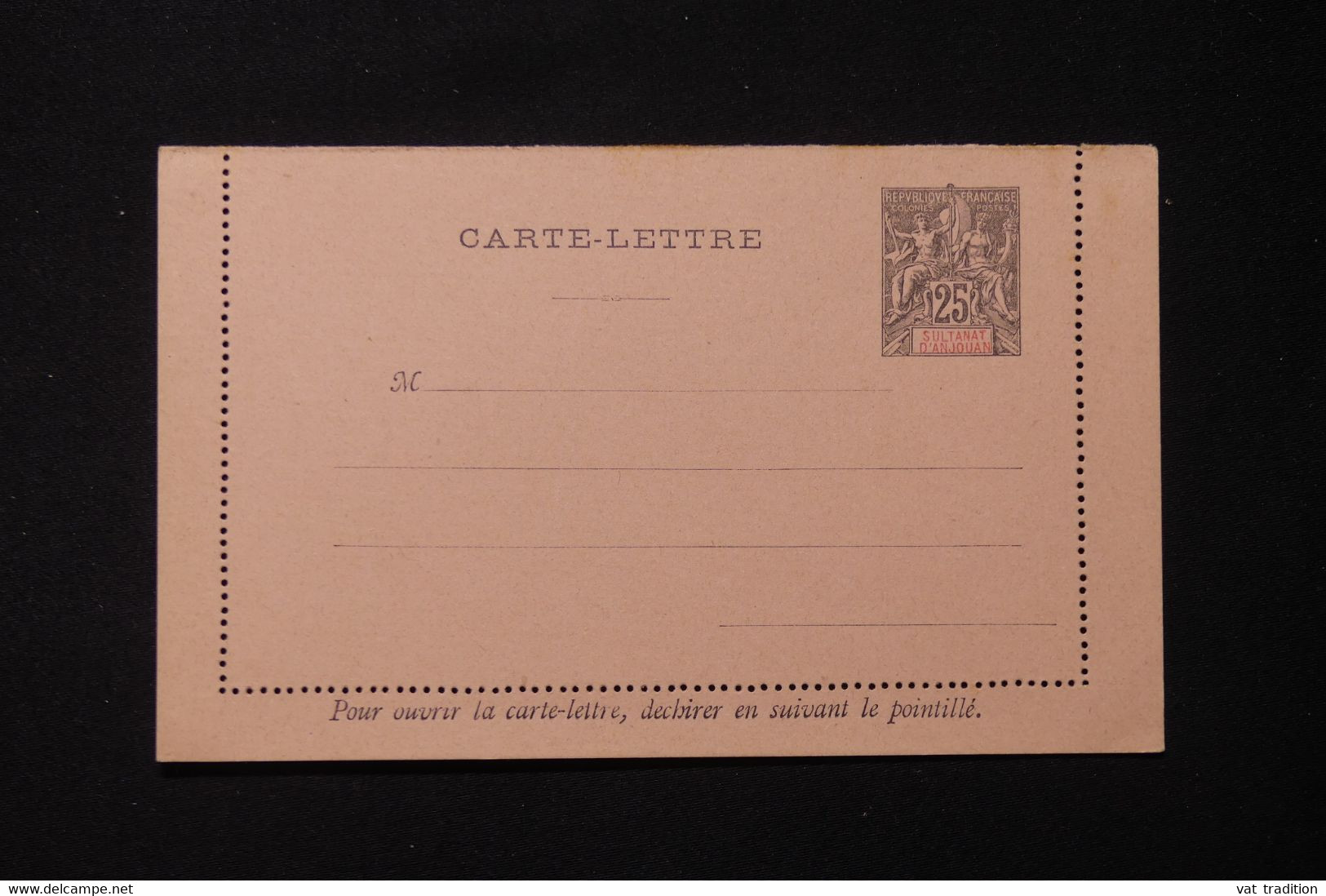 ANJOUAN - Entier Postal ( Carte Lettre ) Type Groupe, Non Circulé - L 90231 - Briefe U. Dokumente