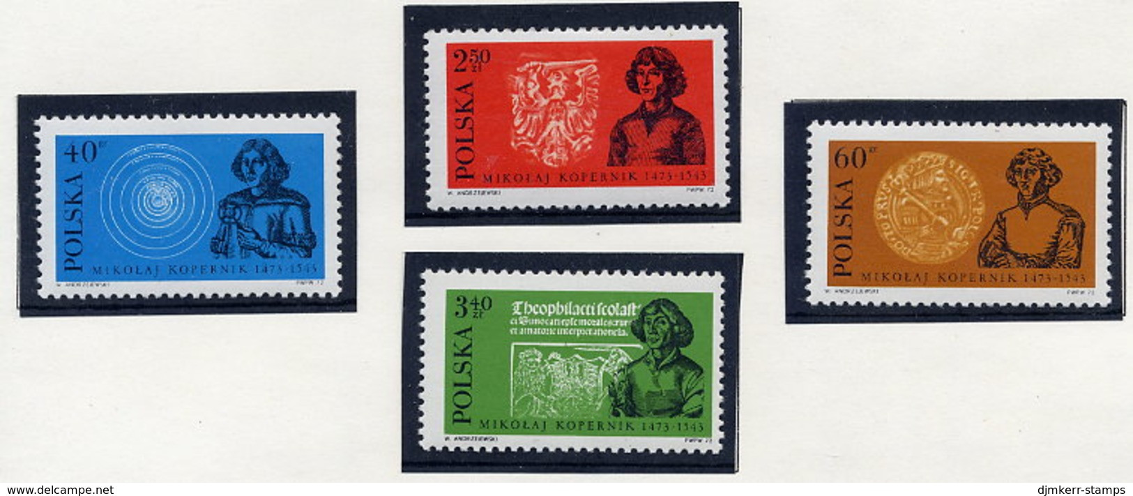 POLAND 1972 Copernicus Quincentenary MNH / **.  Michel 2182-85 - Unused Stamps
