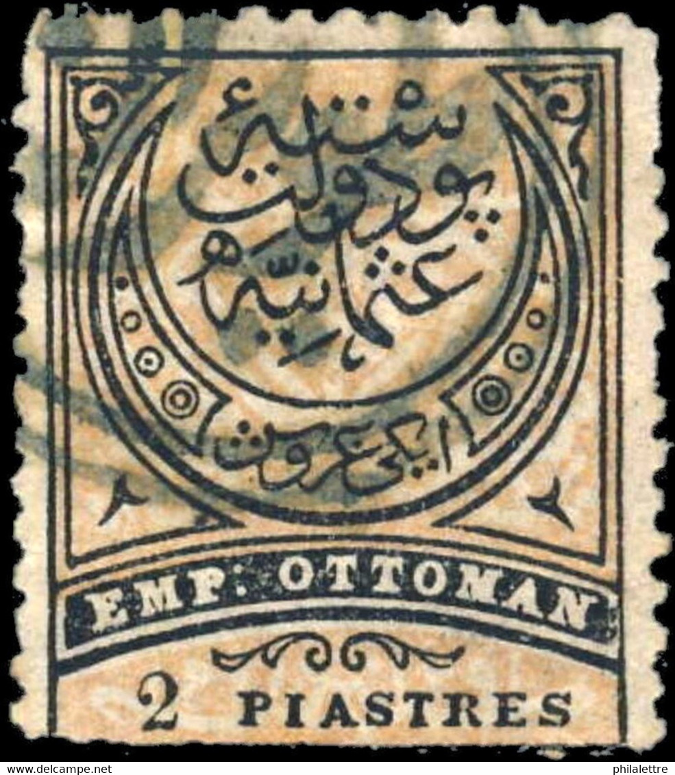 TURQUIE / TURKEY / TÜRKEI - TOYRAN (Macedonia) AC2 Pmk In Blue On 1876 2Pi Mi.33 - Used Stamps