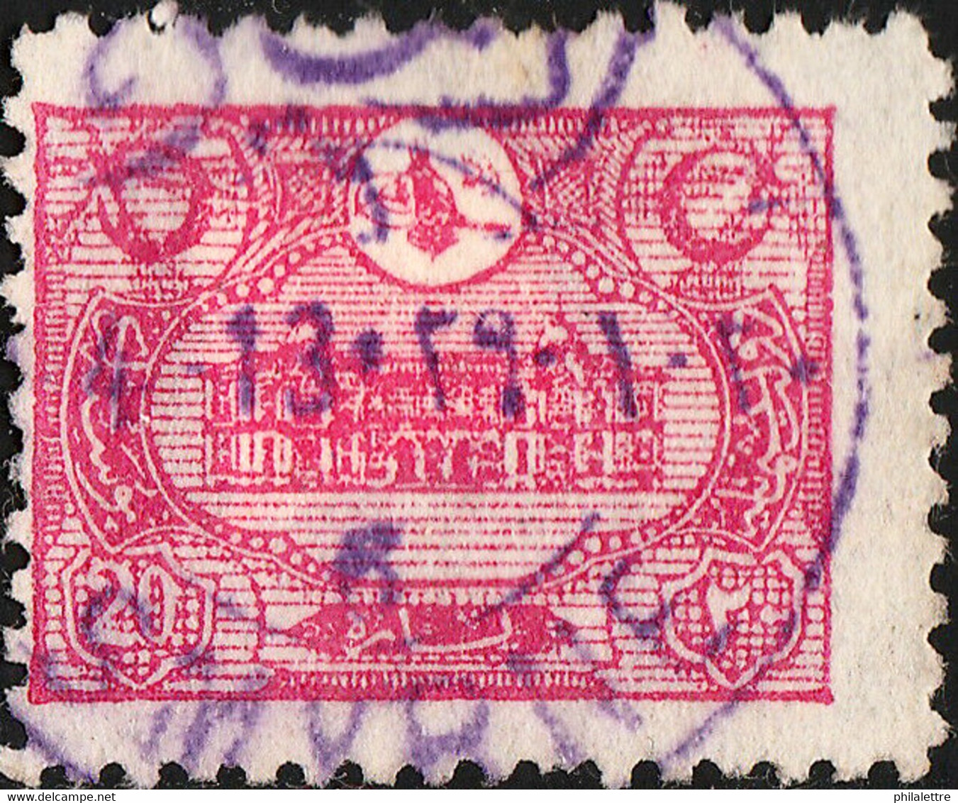 TURQUIE / TURKEY / TÜRKEI 1913 - " SMYRNE (6) " (Izmir) Violet DS (C6 Type B) On Mi.215A - Gebruikt