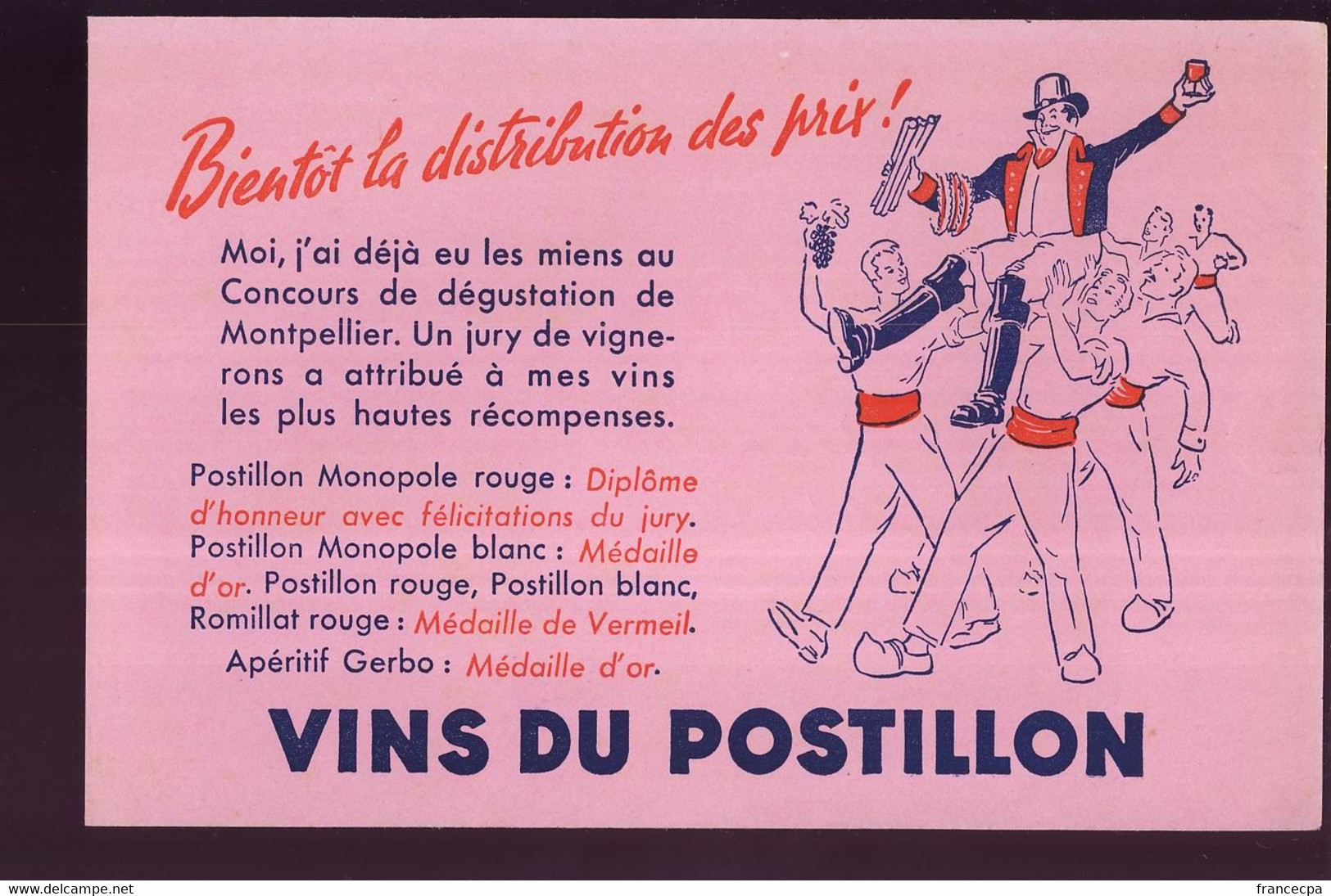 B899 - BUVARD  -   VINS DU POSTILLON - Liqueur & Bière