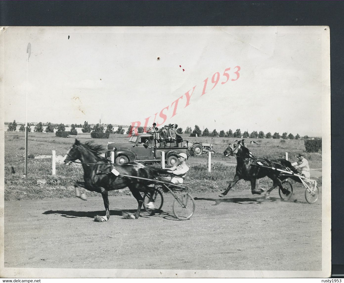 EQUITATION TUNISIE PHOTO 24,18 TUNIS SOUVENIR DE HASSAR SAÏD 55 DE MAURICE BISMUTH CHAMPS DE COURSSE TROTTEUR FREDCHY IV - Hipismo