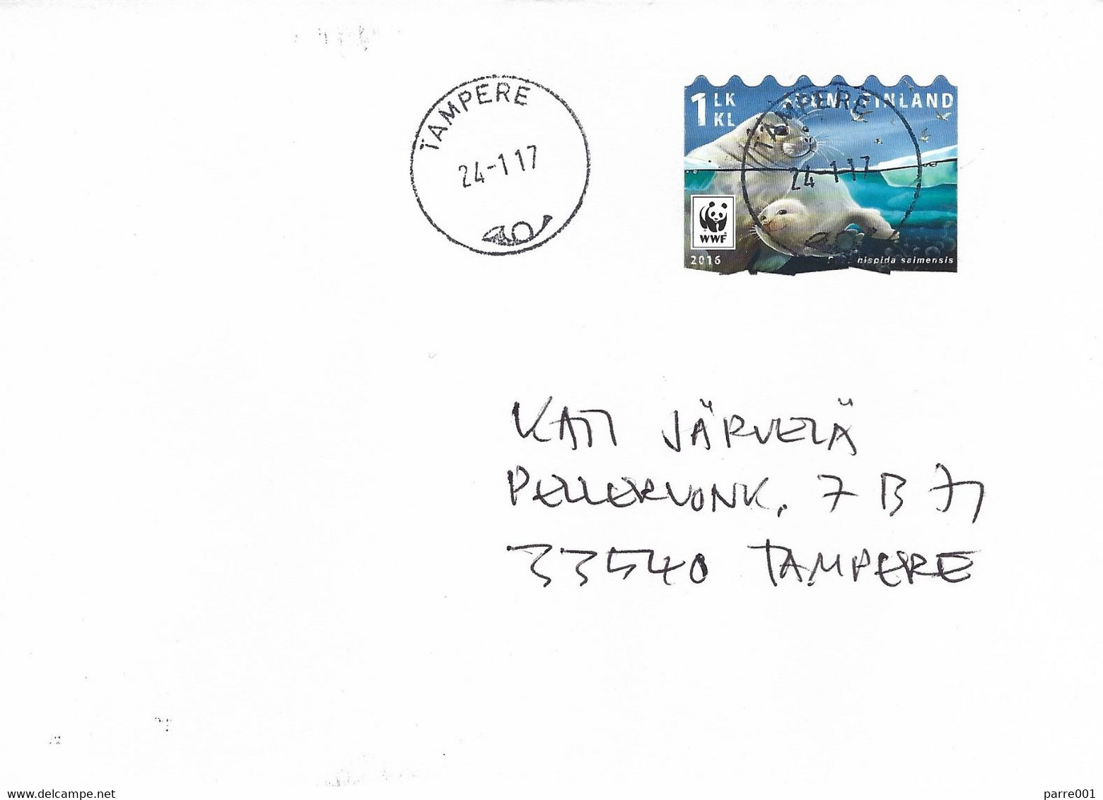 Finland 2017 Tampere WWF Saimaa Ringed Seal Pusa Hispida Saimensis Cover - Briefe U. Dokumente