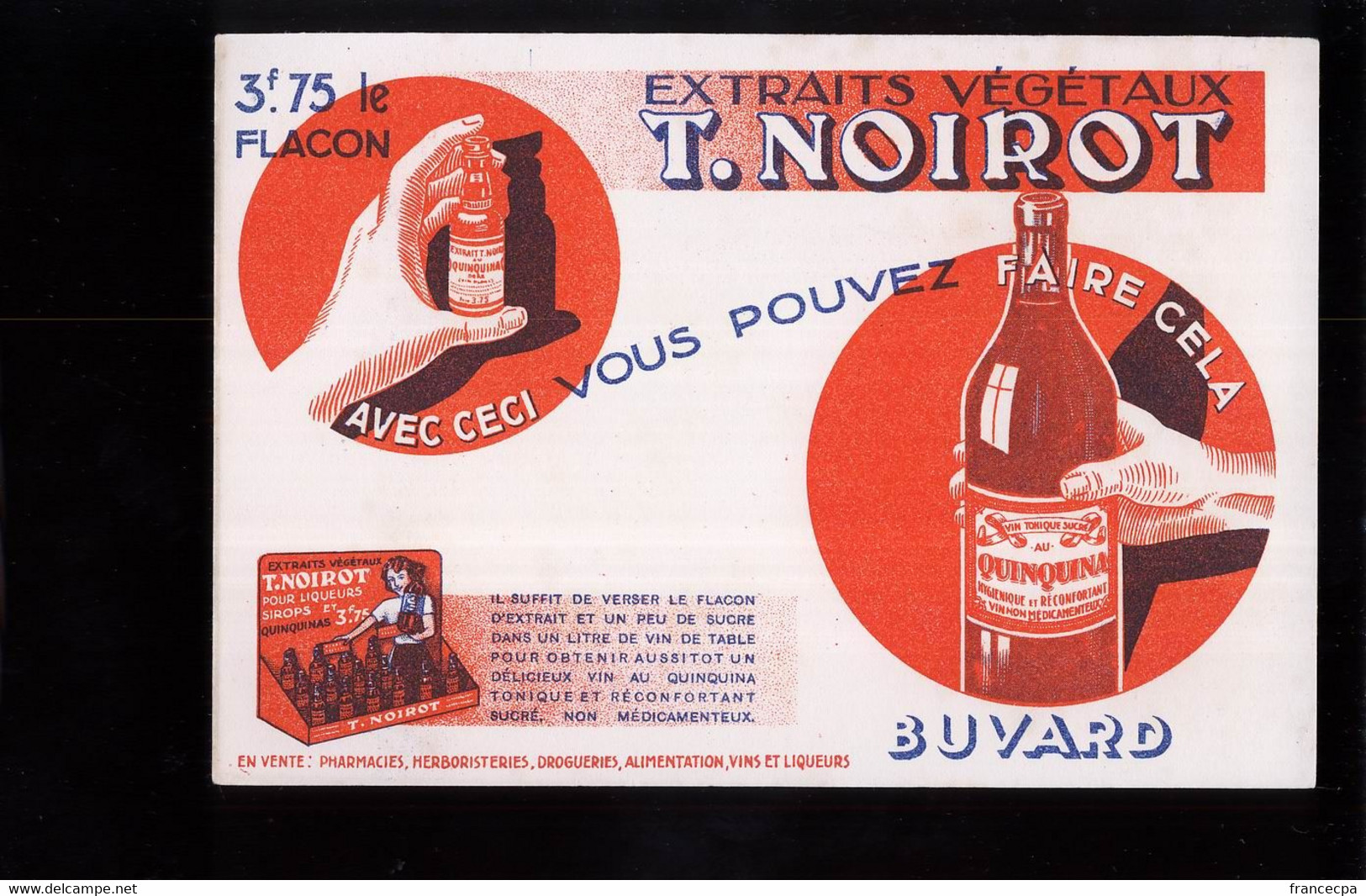 B938 - BUVARD  -   Extraits Végétaux T. NOIROT - Liqueur & Bière