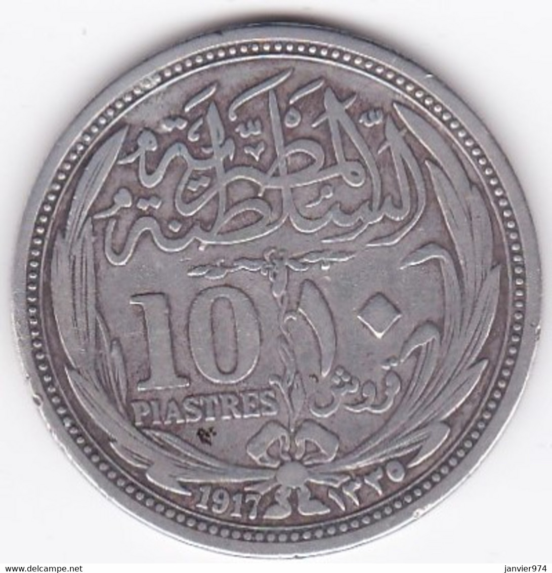 Egypte. 10 Piastres AH 1335 – 1917. Sultan Hussein Kamil. En Argent  .KM# 319 - Egypt