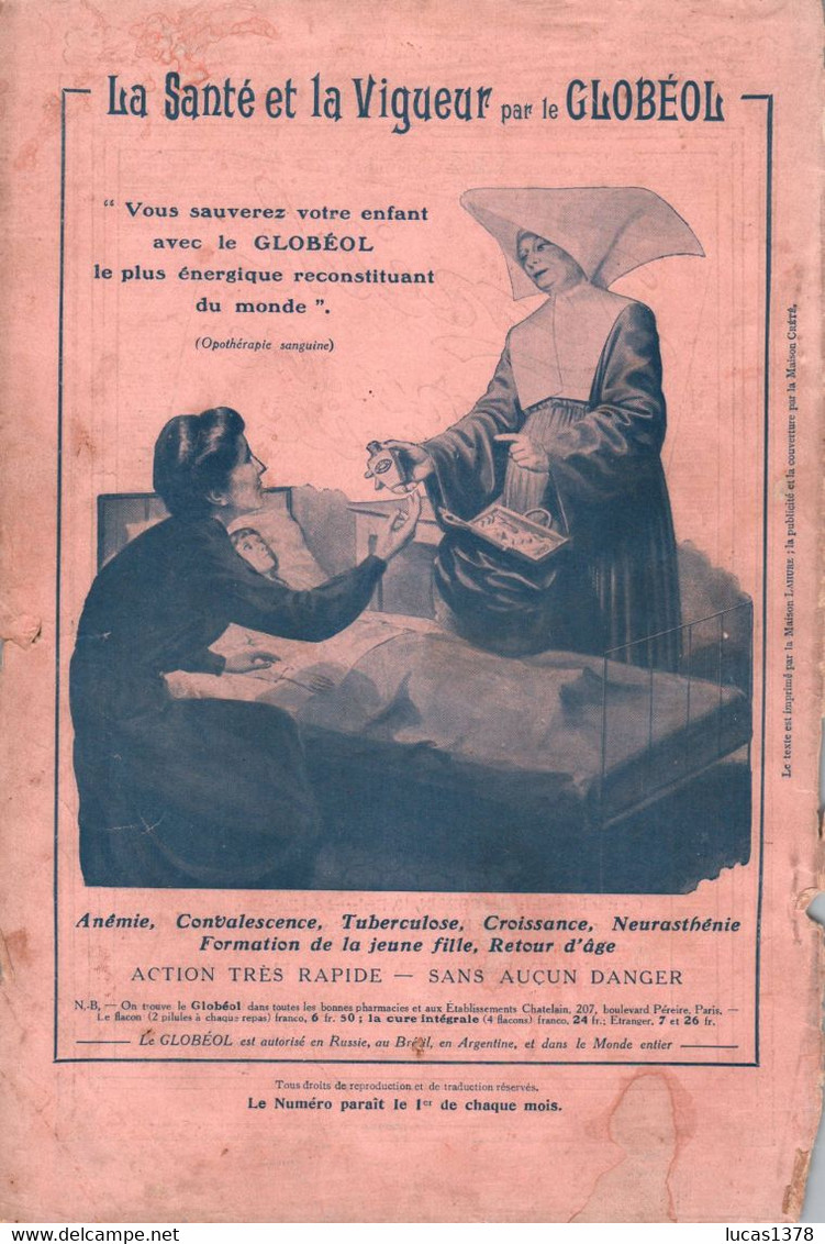 PUBLICITE  " La SANTE Et La VIGUEUR Par Le GLOBEOL" établissement CHATELAIN . Les Bonnes Pharmacies - Pubblicitari