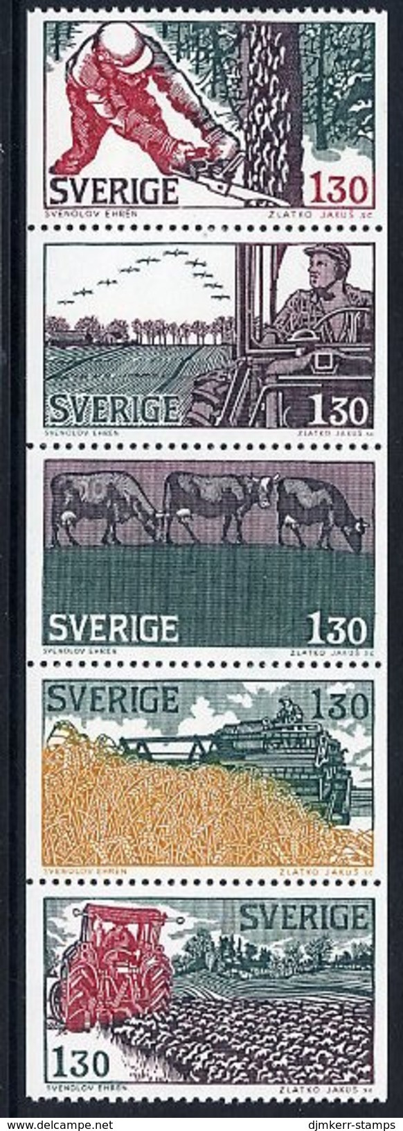 SWEDEN 1979 Agriculture Set In Strip  MNH / **.  Michel 1060-64 - Unused Stamps