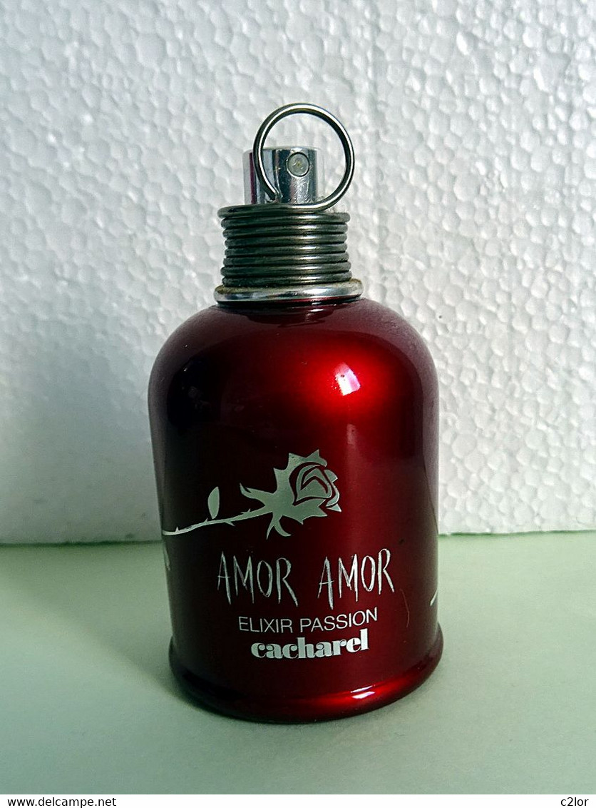 Flacon Vaporisateur "AMOR AMOR Elixir Passion" De CACHAREL  Eau DeParfum 50 Ml VIDE/EMPTY Pour Collection/décoration - Flakons (leer)