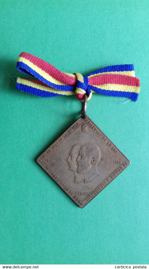 Romania Rumanien Ordinul / Medalie / Decoratie Iasi Familia Regala Carol I 1906 Jubileul 40 Ani - Royaux / De Noblesse