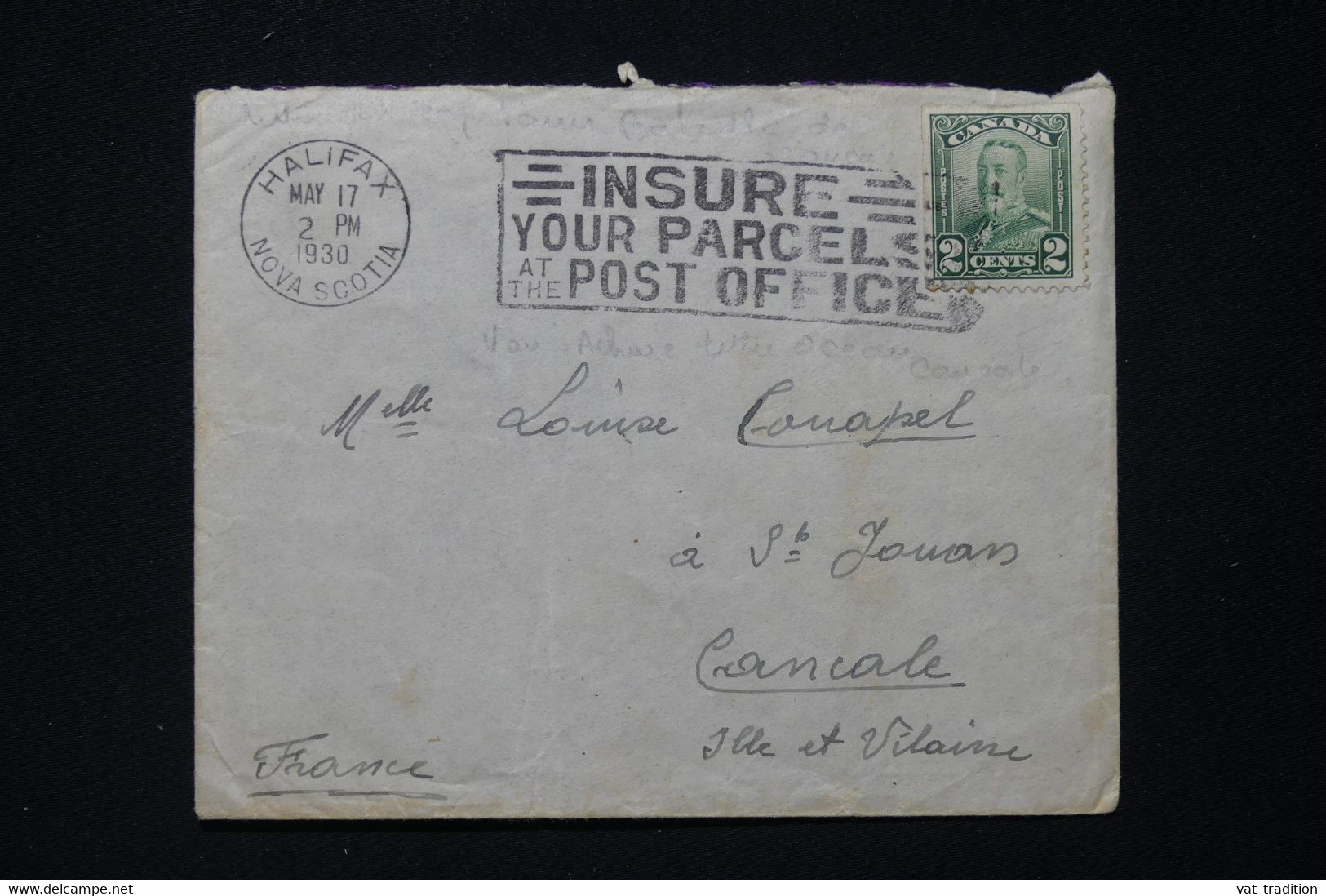 CANADA - Enveloppe De Halifax 1930 Pour La France, Oblitération Mécanique - L 90247 - Brieven En Documenten