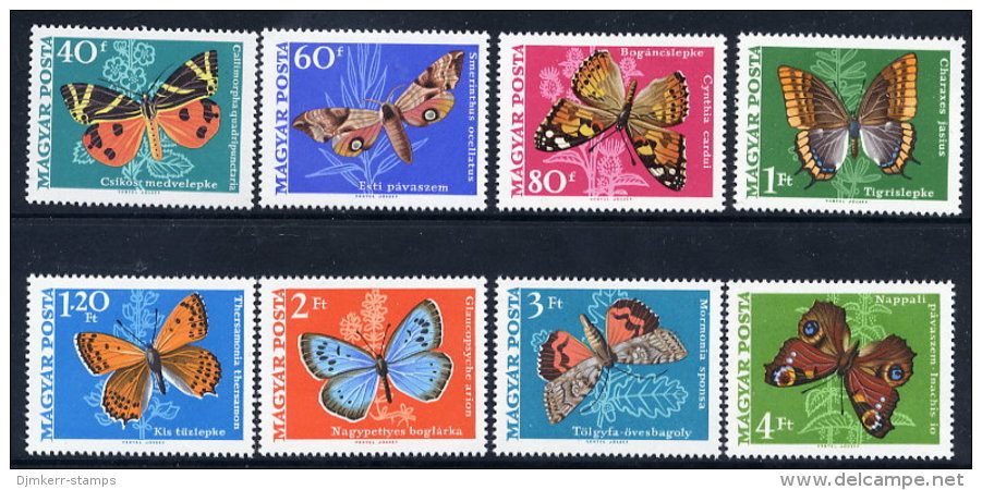 HUNGARY 1969 Butterflies MNH / **.  Michel 2494-501 - Neufs