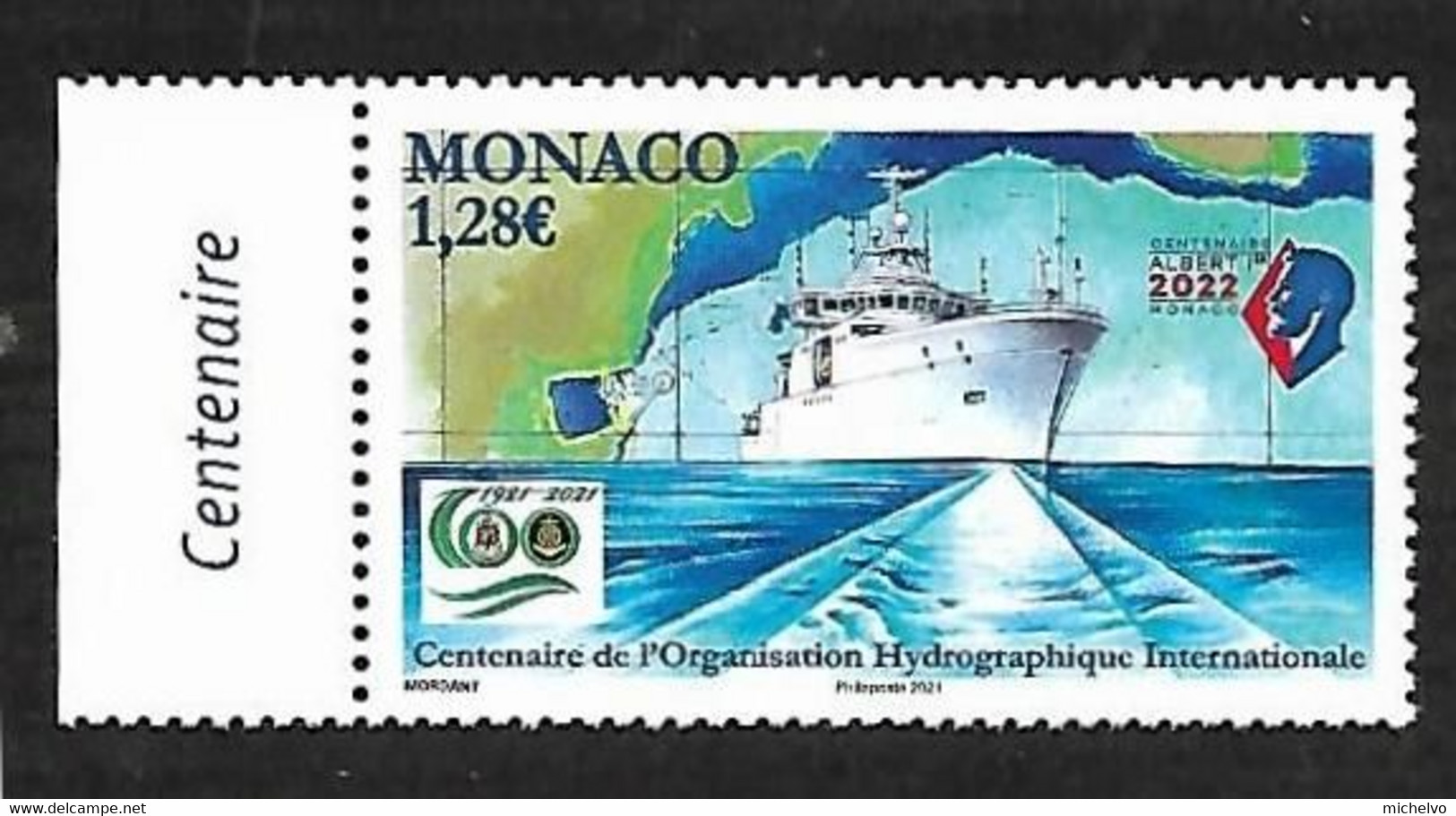 Monaco 2021 - Yv N° 3268 ** - Centenaire De L'organisation Hydrographique Internationale - Neufs