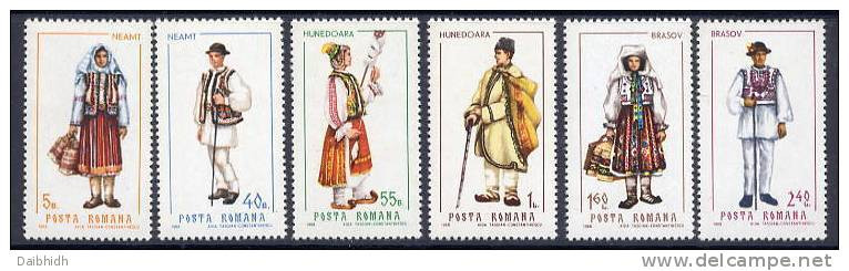 ROMANIA 1968 Regional Costumes MNH / **  Michel 2732-37 - Ungebraucht