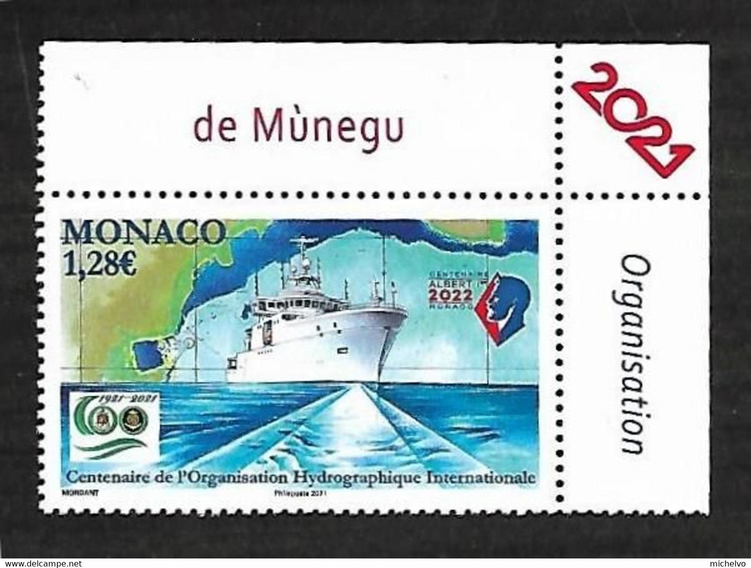 Monaco 2021 - Yv N° 3268 ** - Centenaire De L'organisation Hydrographique Internationale - Neufs
