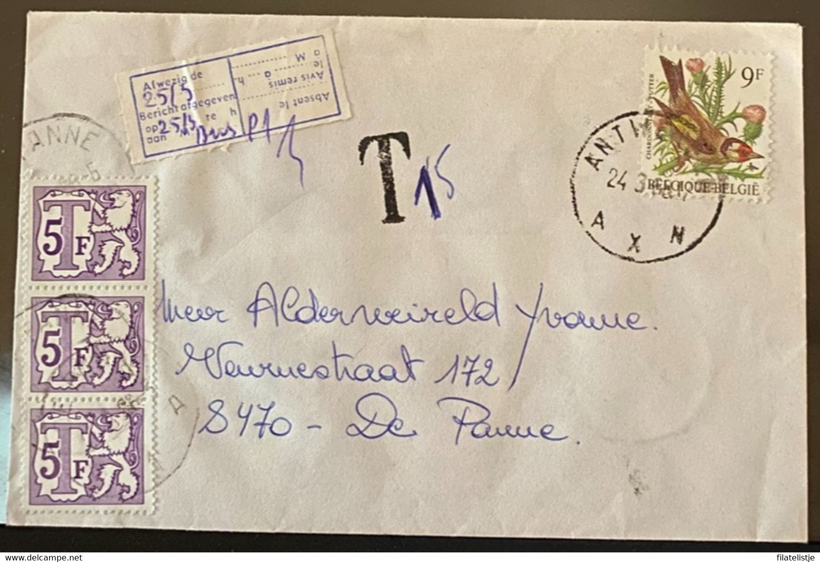 Briefomslag Uit België Met Taxzegels - Briefe