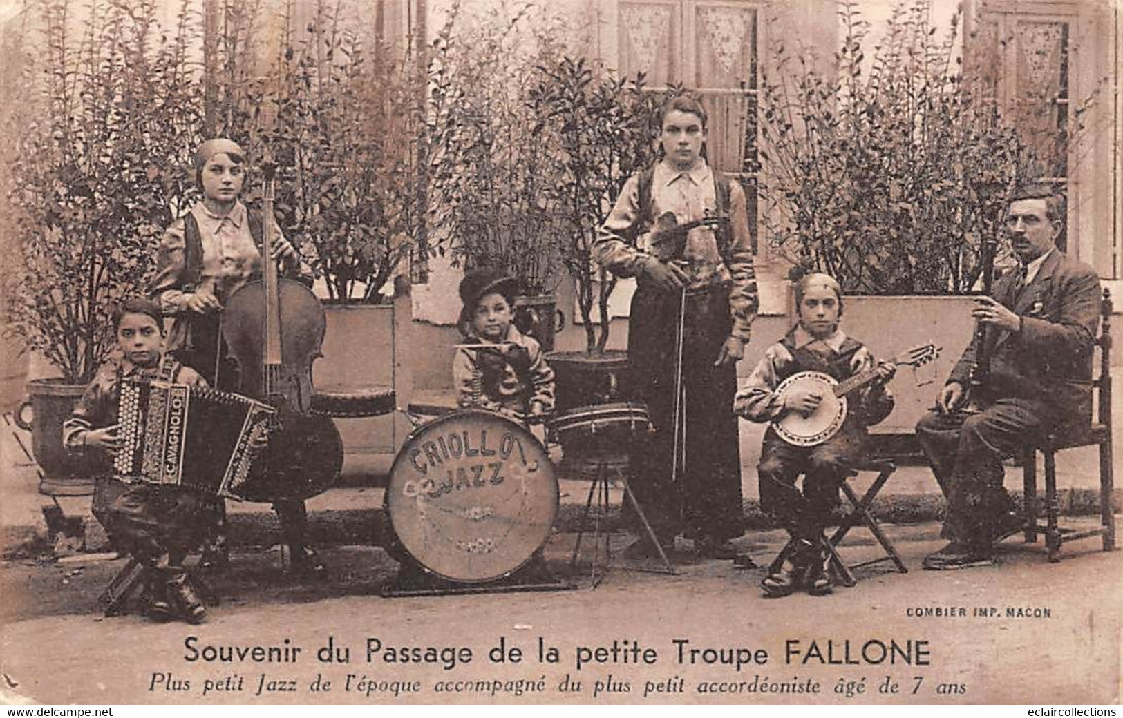 Royan      17      La Troupe Fallone  Jazz Et Accordéoniste De 7 Ans . Violon Banjo.Violoncelle.Clarinette   (voir Scan) - Royan
