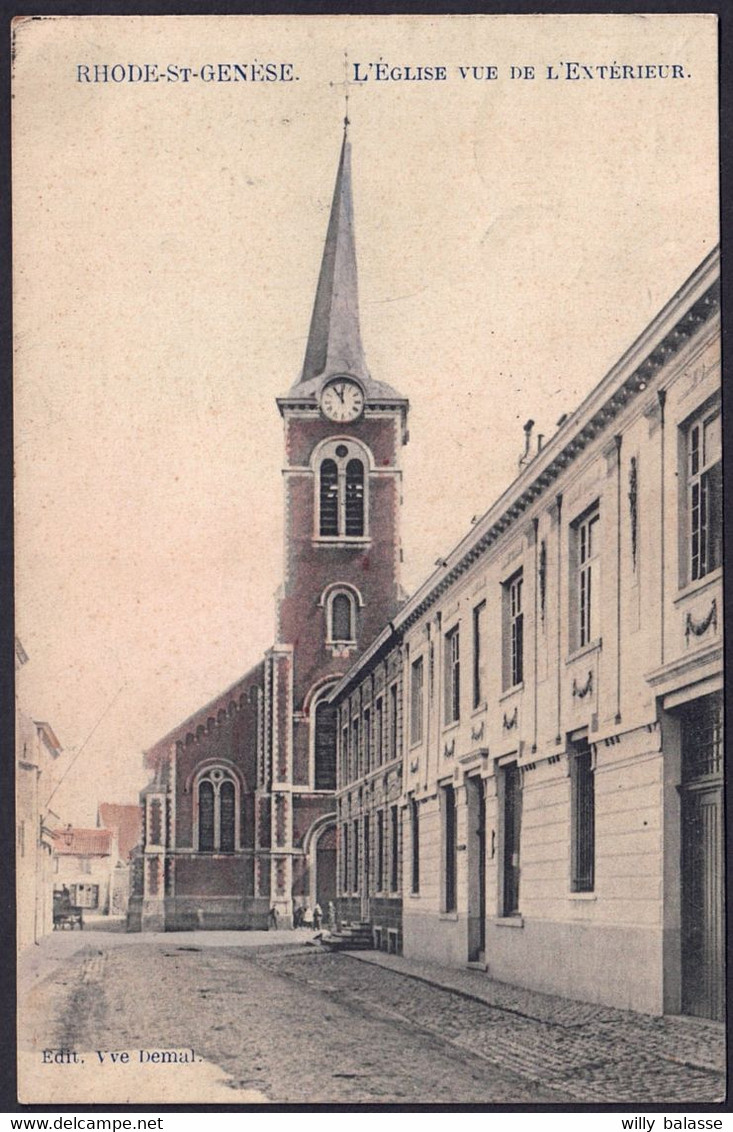 +++ CPA - RHODE ST GENESE - ST GENESIUS RODE - L'Eglise Vue De L'extérieur - Couleur 1909  // - Rhode-St-Genèse - St-Genesius-Rode