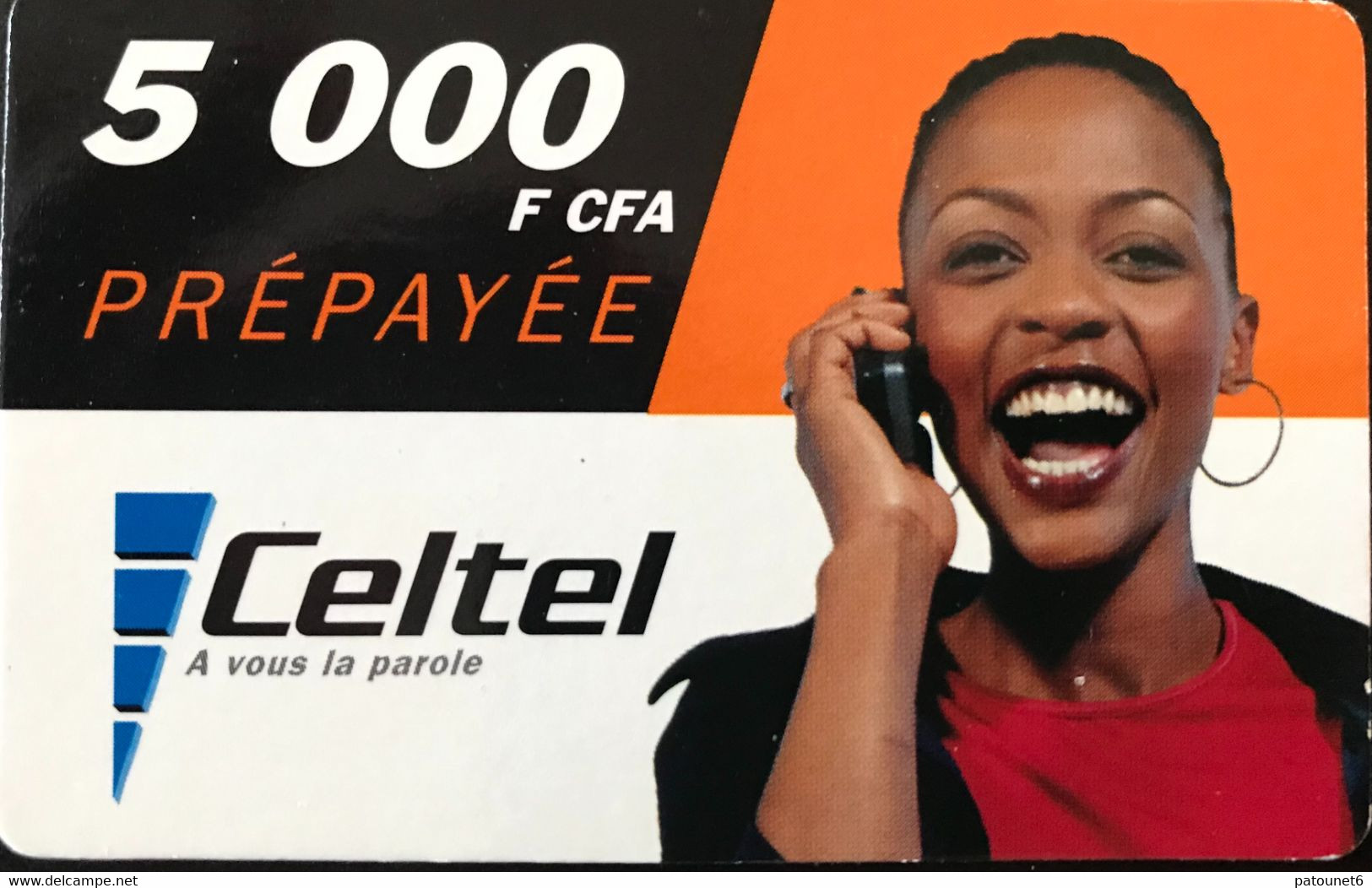 CONGO  -  Prepaid  - Celtel  -  Woman  -  5 000 CFA - Congo