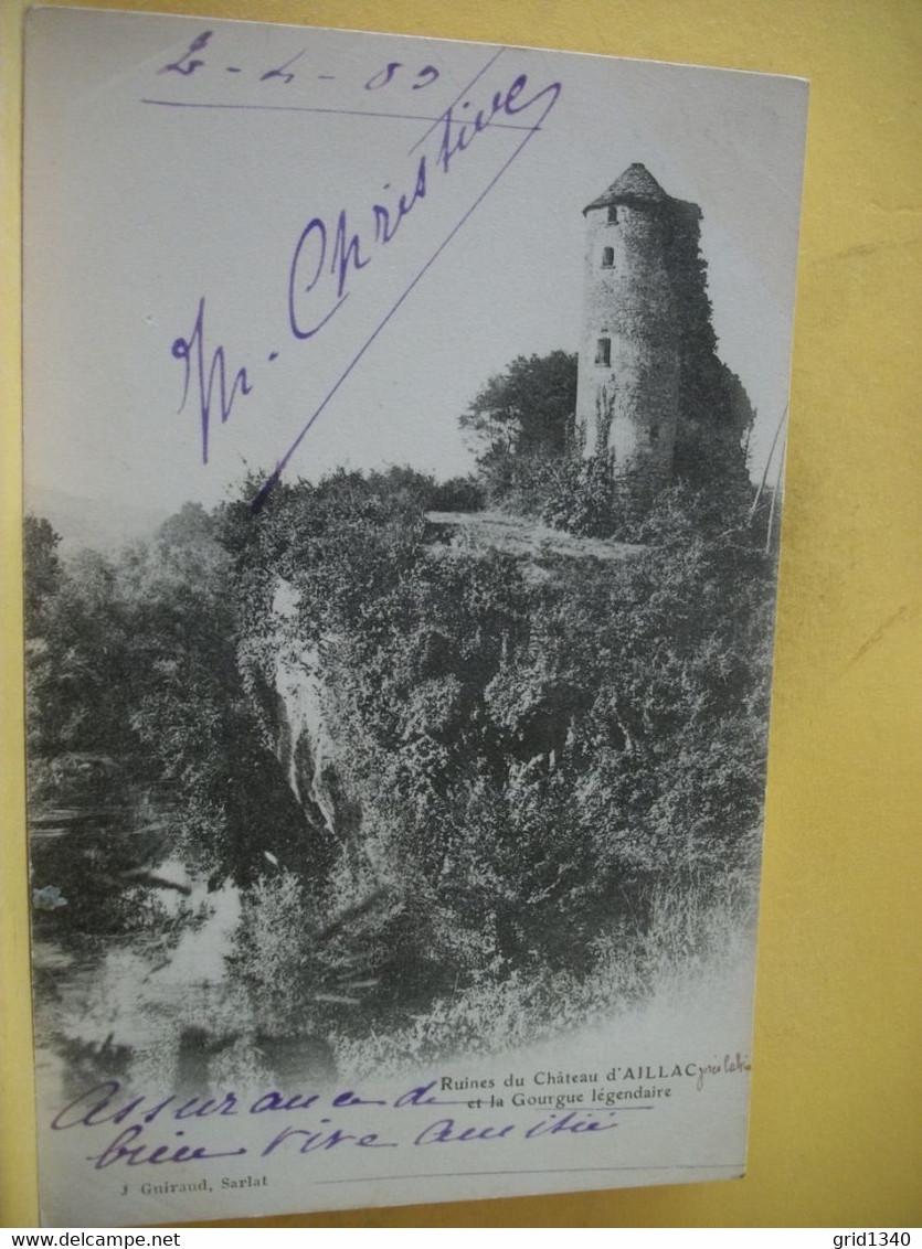 24 7419 CPA 1903 - 24 RUINES DU CHATEAU D'AILLAC ET LA GOURGUE LEGENDAIRE. - Otros & Sin Clasificación