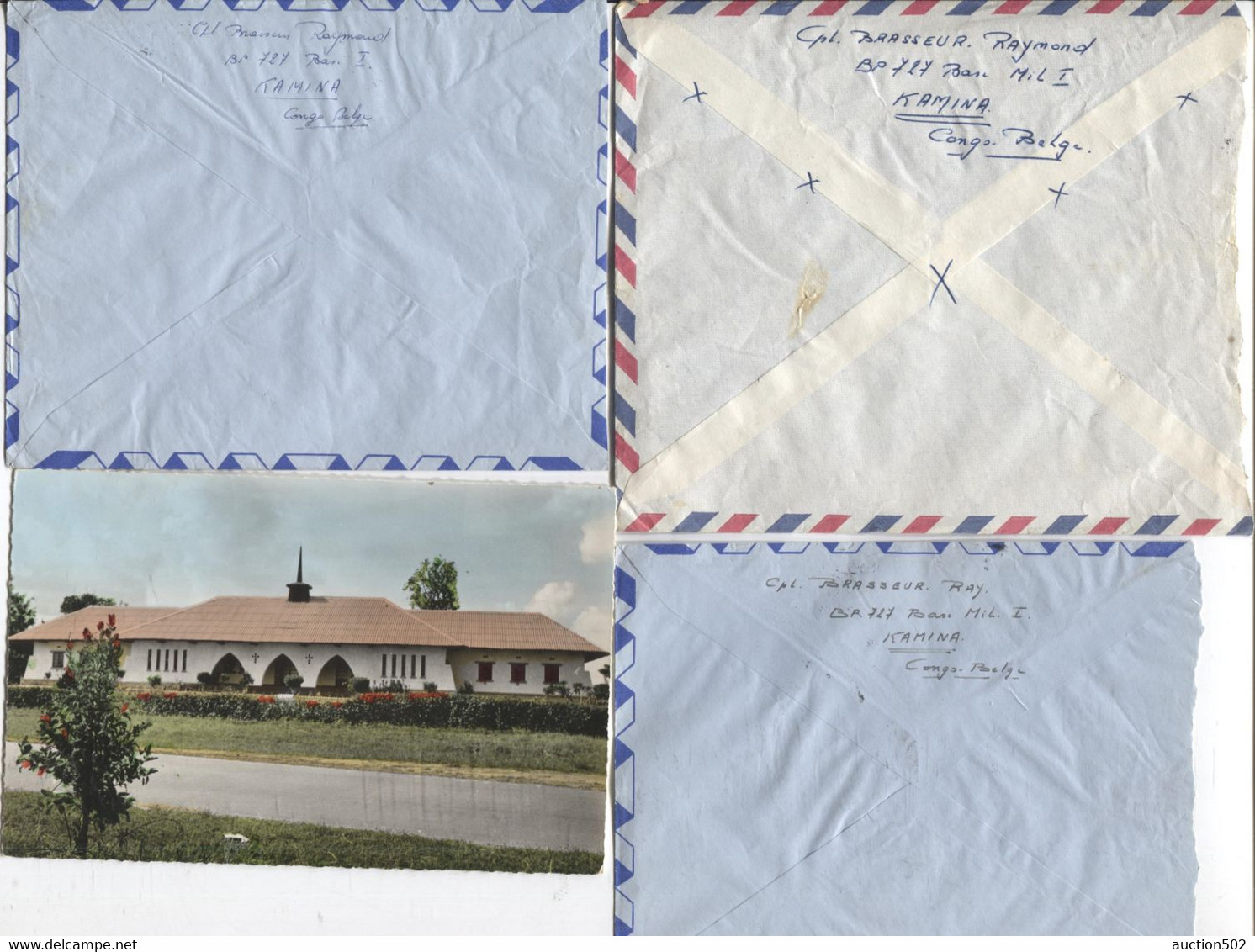 933PR/ Congo 8 Lettres Fleurs Avion > Belgique - Cartas & Documentos