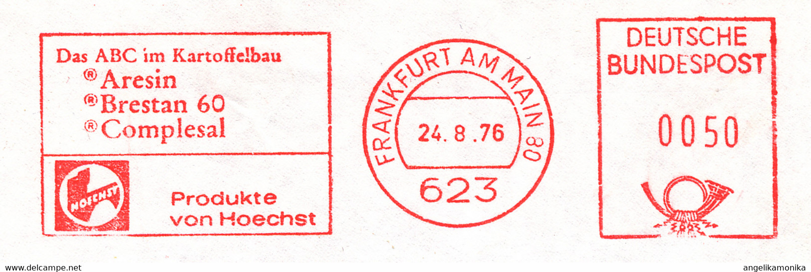 Freistempel Kleiner Ausschnitt 385 ABC Im Kartoffelbau Hoechst - Maschinenstempel (EMA)