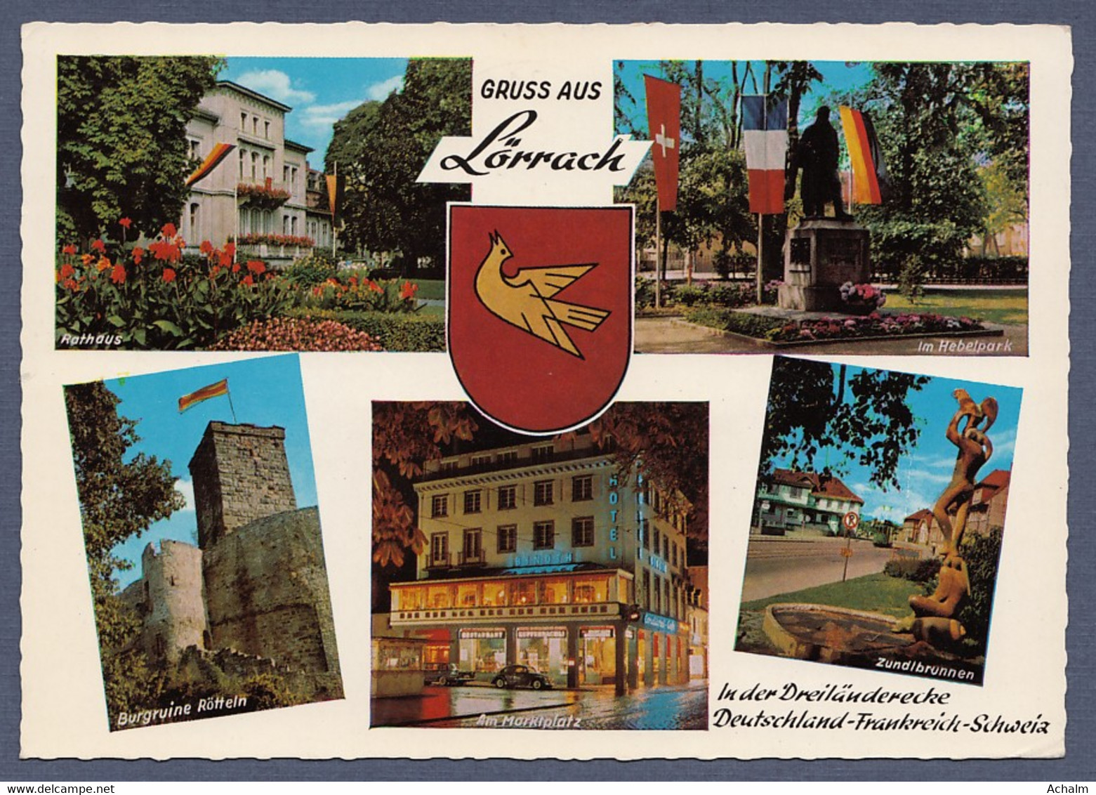 Lörrach - Dreiländereck Deutschland-Frankreich-Schweiz - 5 Ansichten - 1972 - Loerrach