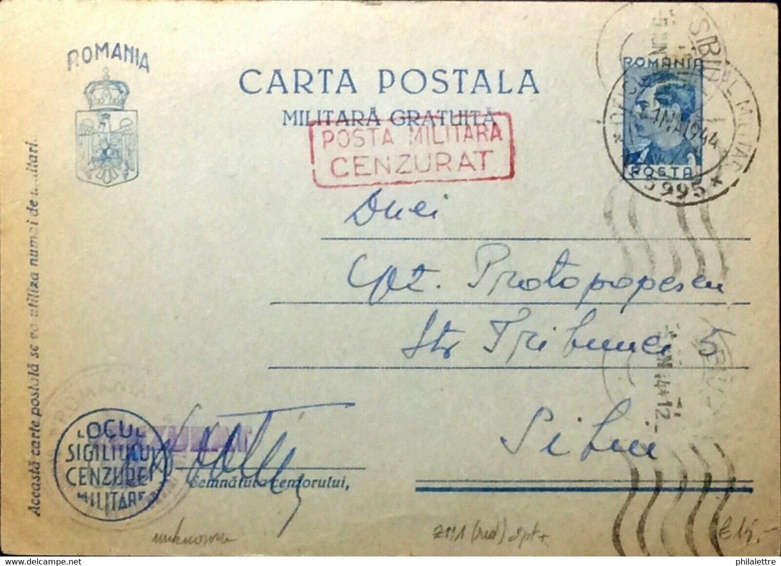 ROUMANIE / ROMANIA 1944 (21/04) Censored Military PCard Mi.FP10.I From APO N°5995 - Covers & Documents