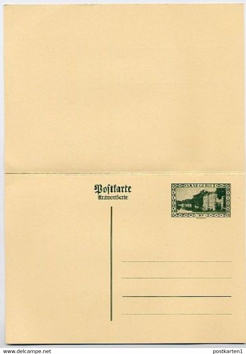 SAARGEBIET P26 Antwort- Postkarte 1928  Kat. 100,00 € - Postal Stationery