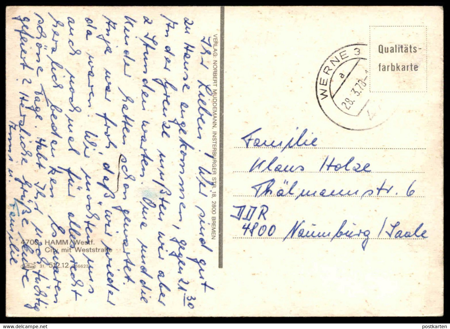 ÄLTERE POSTKARTE HAMM WESTFALEN CITY MIT WESTSTRASSE GRABITZ GRÜTER &. RENAULT R4 VW Käfer Ansichtskarte Postcard Cpa AK - Hamm