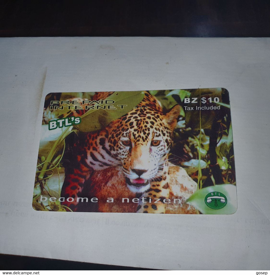 Belize-(BZ-BLT-PRE-0020)-(6)-JAGUAR-(bz$10)-(1618079548)-used Card+1card Prepiad/gift Free - Belize
