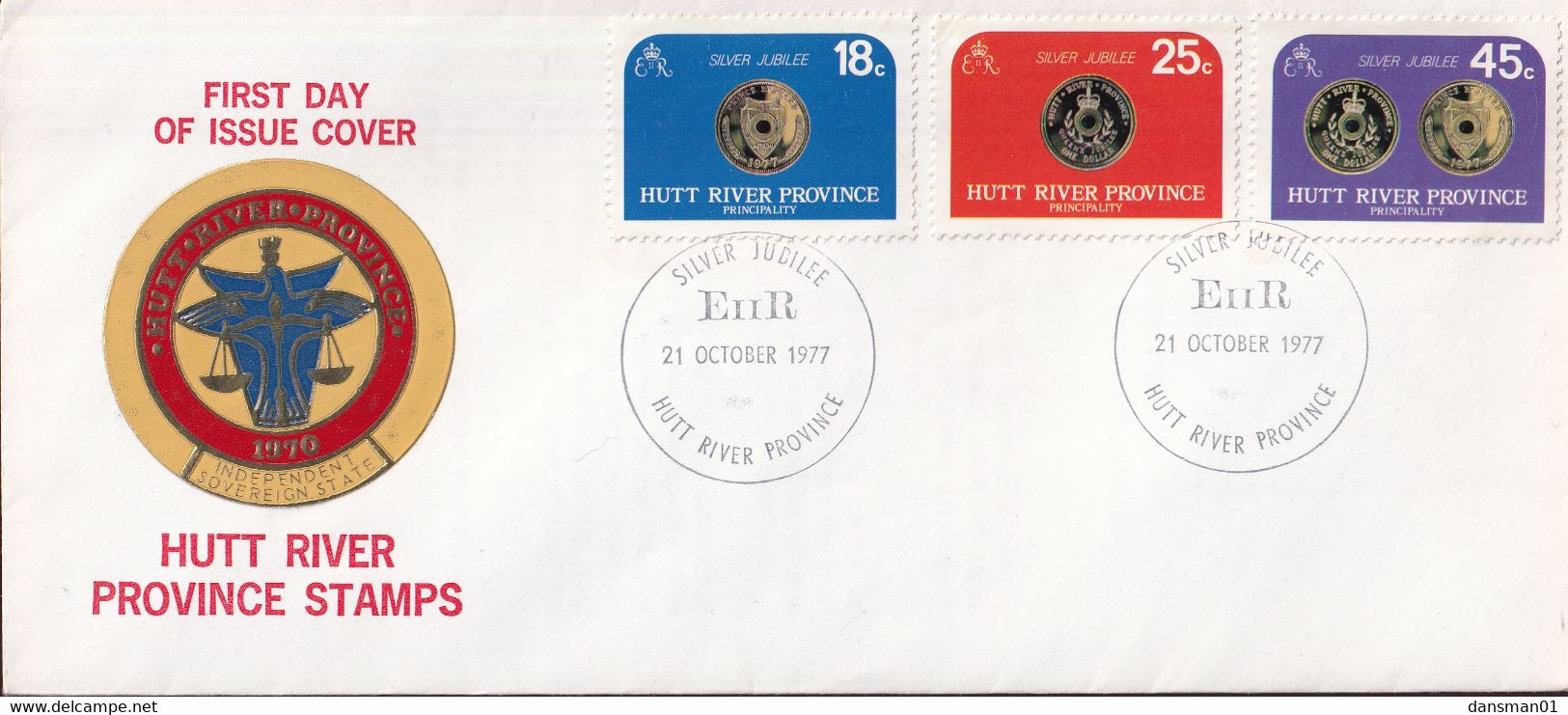 Australia 1977 Hutt River Province Silver Jubilee FDC - Werbemarken, Vignetten