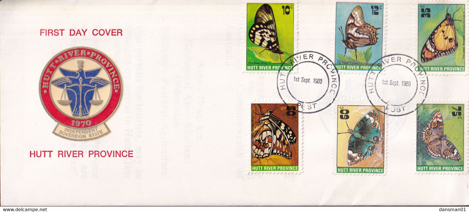 Australia 1980 Hutt River Province Butterflies FDC - Cinderellas