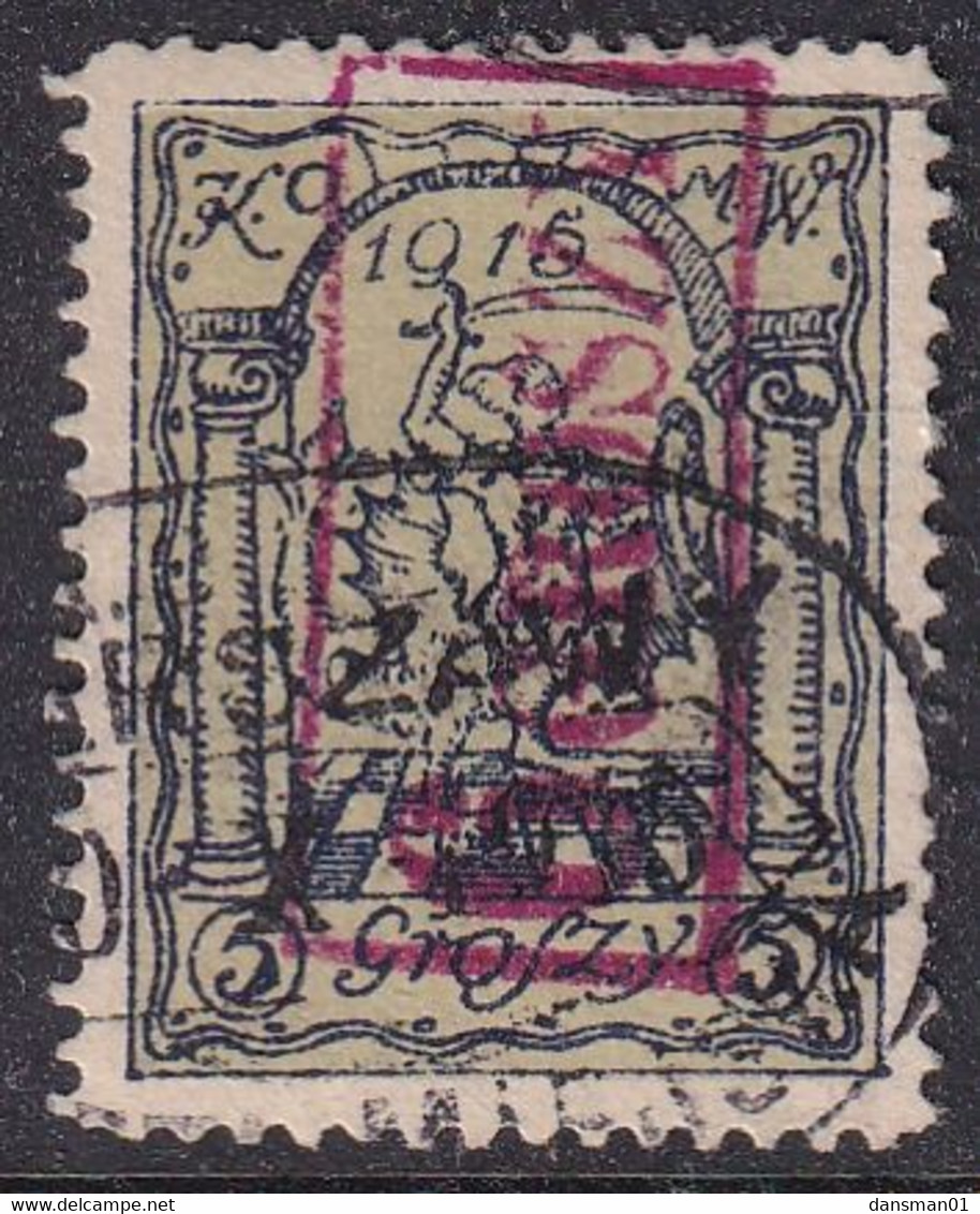 POLAND 1915 Warsaw Local Fi 4 Ib Used - Plaatfouten & Curiosa