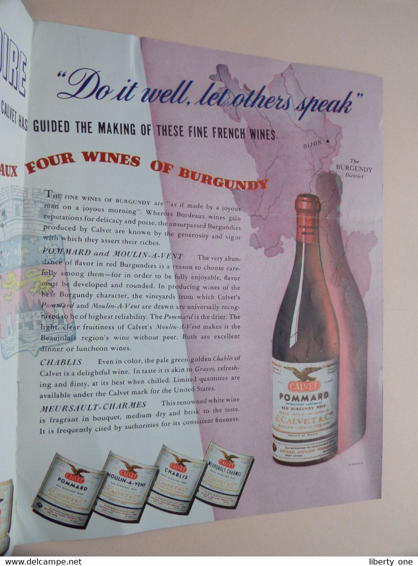 J. CALVET & Cie SELECT WINES Of BORDEAUX And BURGUNDY ( OVERHOLT / PAZERY / CONARDINS ) 1949 ( Invoice & Folder ) ! - 1900 – 1949