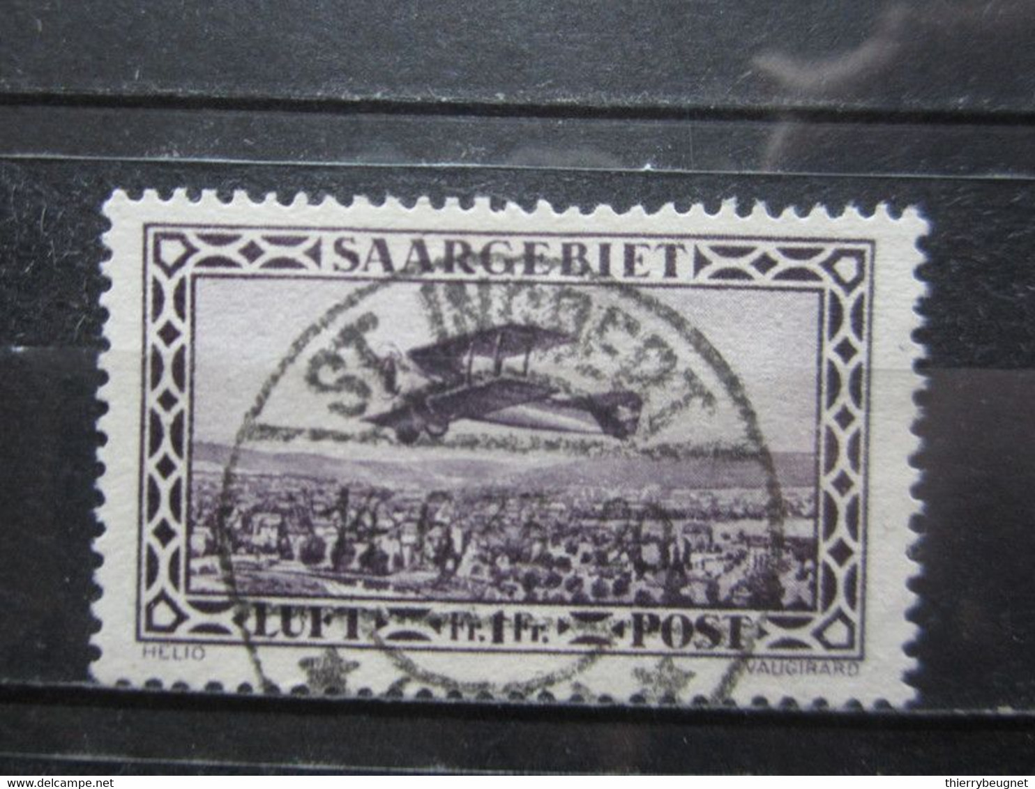 VEND BEAU TIMBRE DE POSTE AERIENNE DE SARRE N° 2 , OBLITERATION " ST-INGBERT " !!! - Airmail