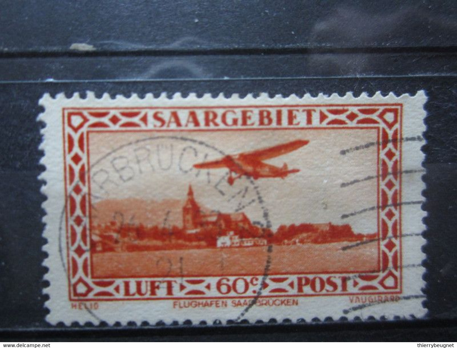 VEND BEAU TIMBRE DE POSTE AERIENNE DE SARRE N° 3 !!! - Poste Aérienne