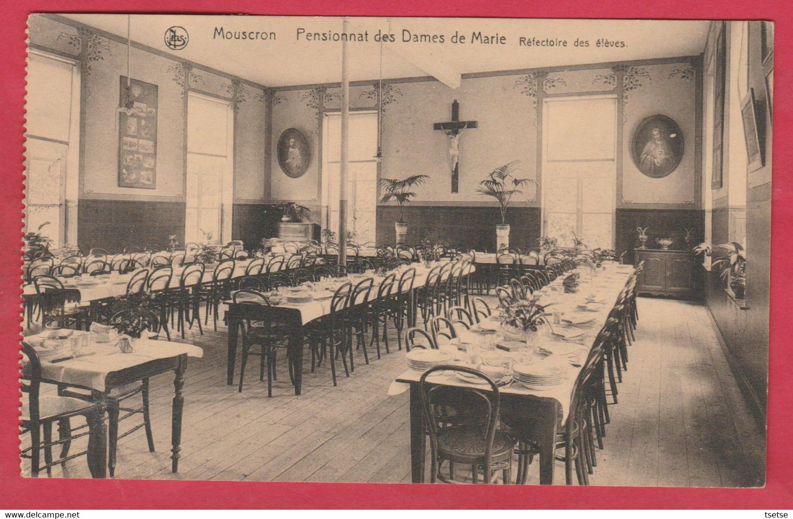 Mouscron- Pensionnat Des Dames De Marie - Réfectoire Des élèves - 1924 ( Voir Verso ) - Moeskroen