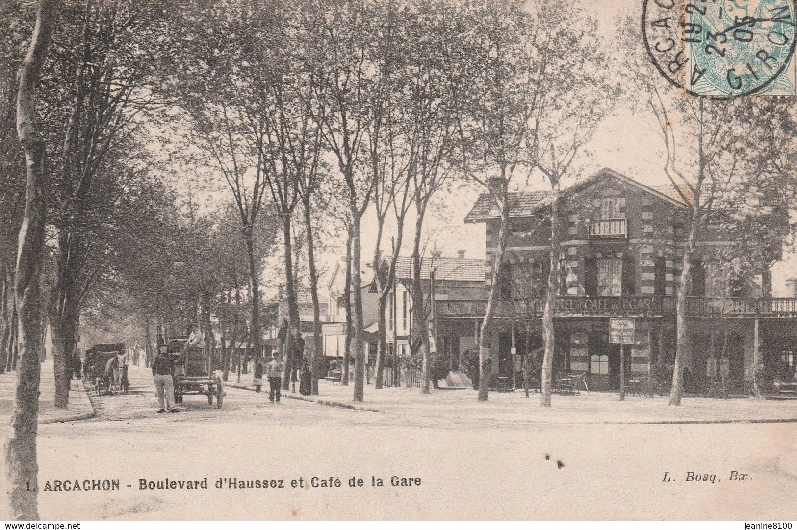 Arcachon -Boulevard D'Haussez Et Café De La Gare - Arcachon