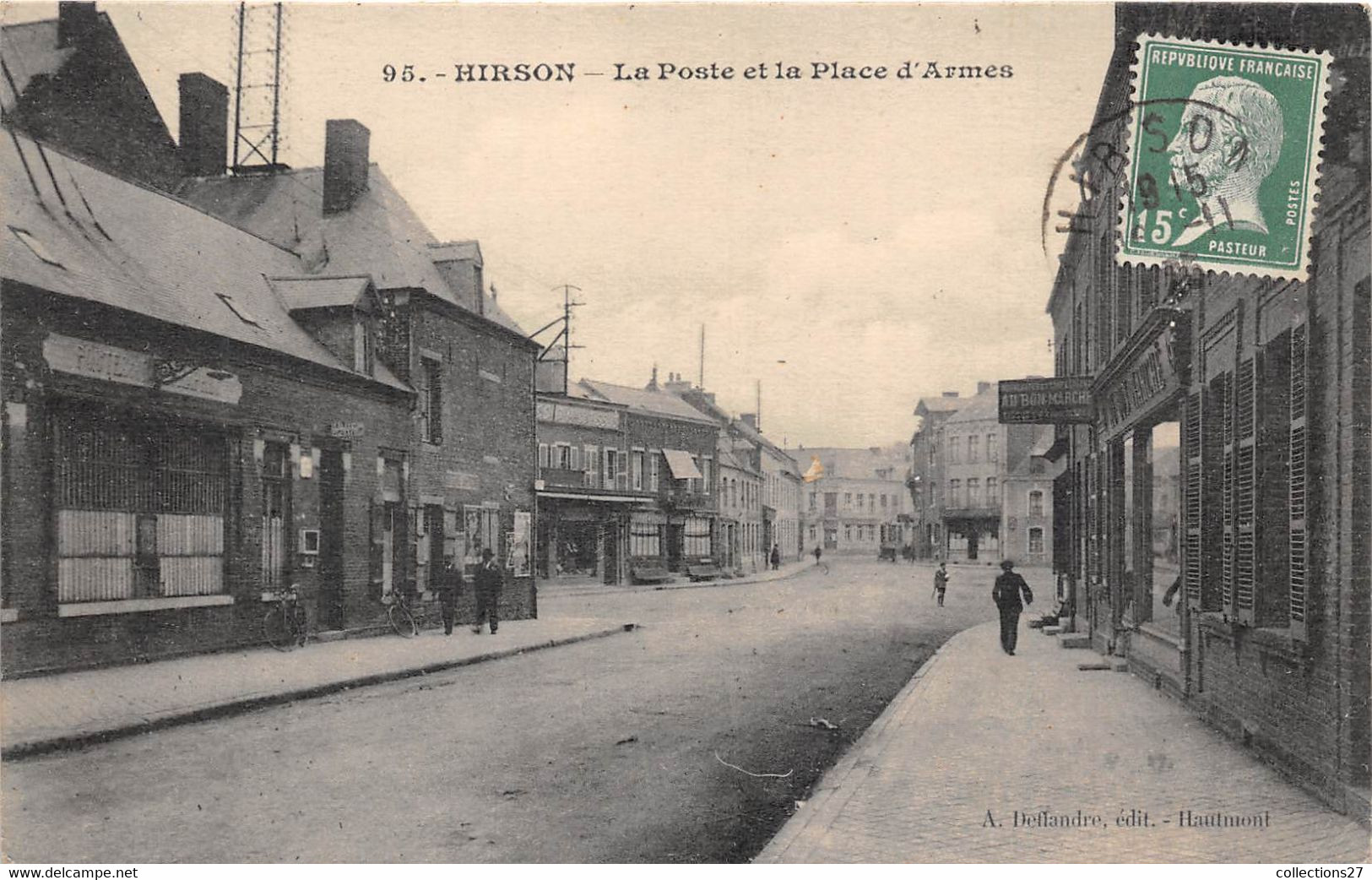 02-HIRSON- LA POSTE ET LA RUE D'ARMES - Hirson