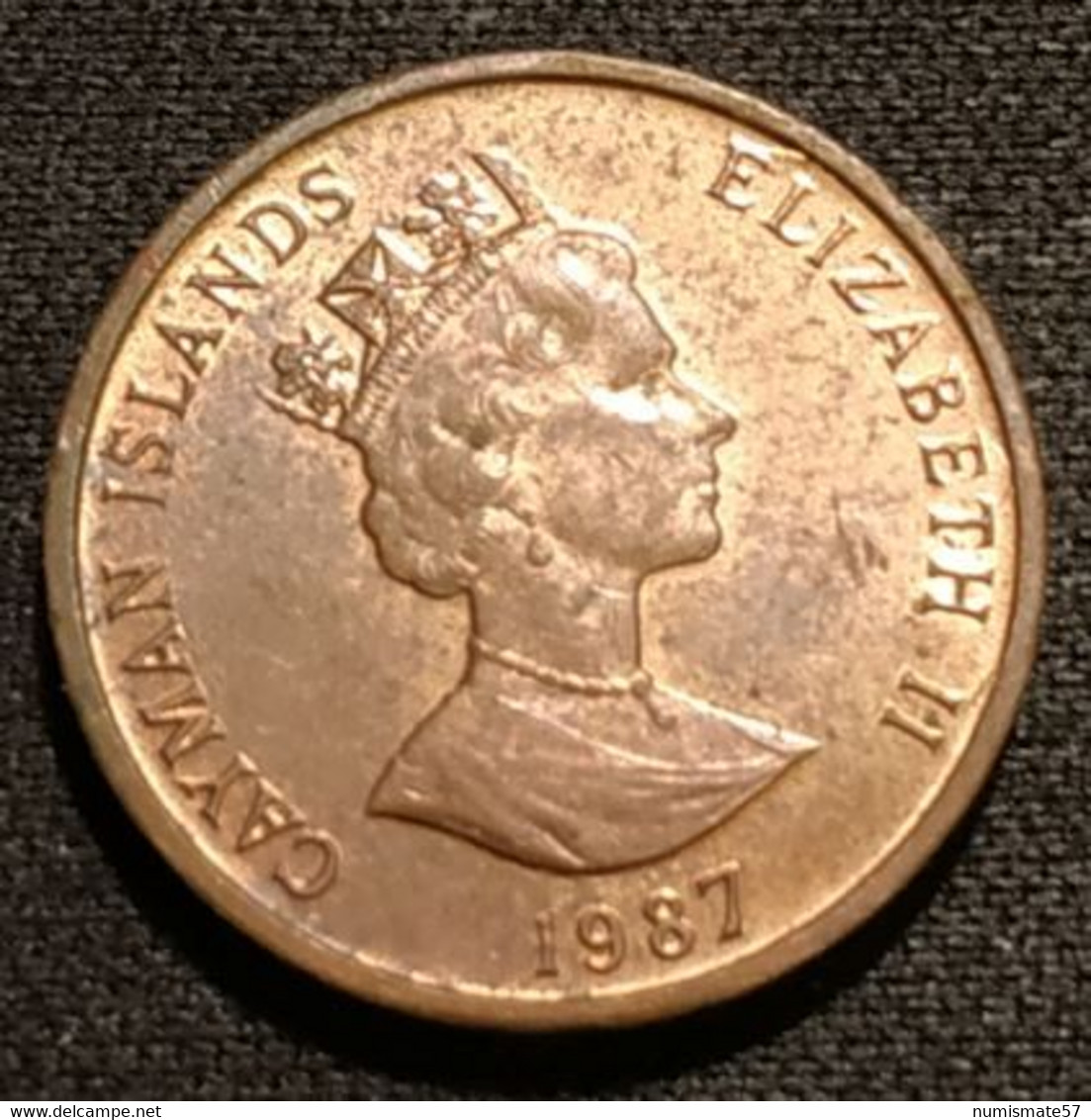 ILES CAIMANS - CAYMAN ISLANDS - 1 CENT 1987 - Elizabeth II - 3eme Effigie - KM 87 - Caimán (Islas)