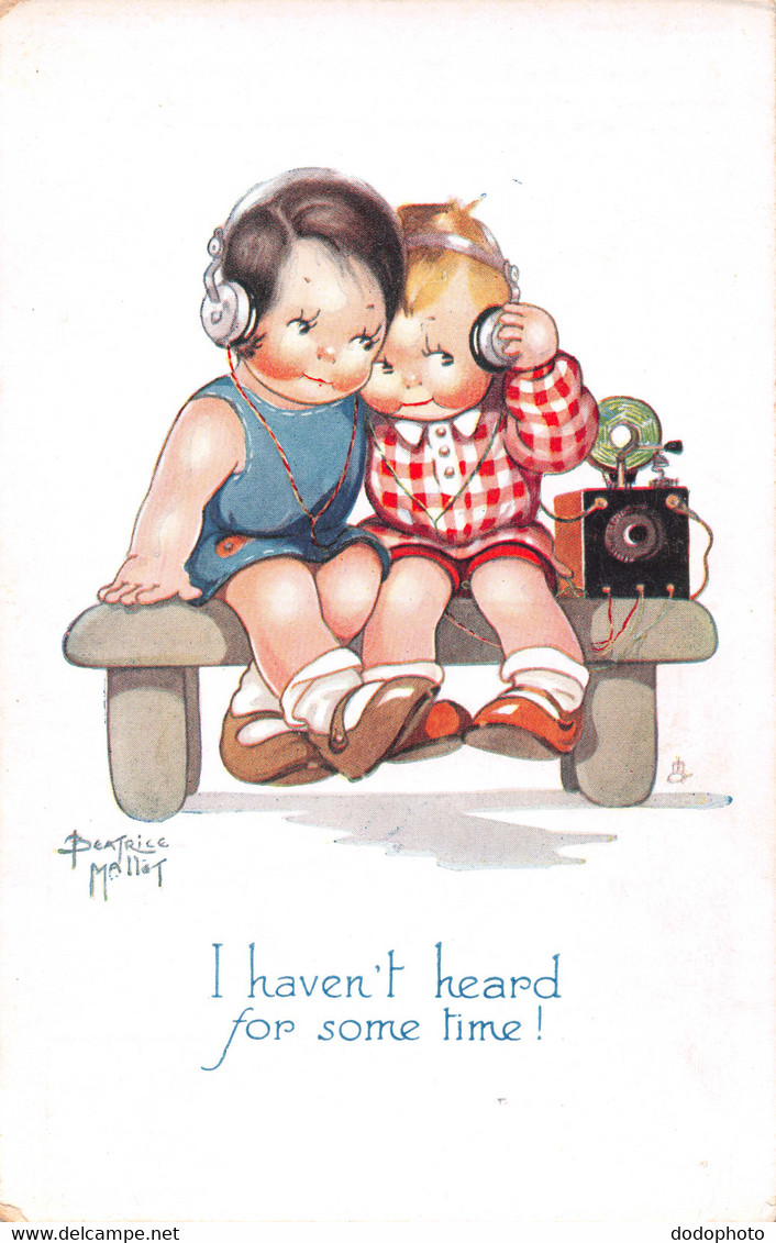 R544245 Beatrice Mallet. I Havent Heard For Some Time. Cute Kiddies. Tuck. Oilette. No. 3608 - Mundo