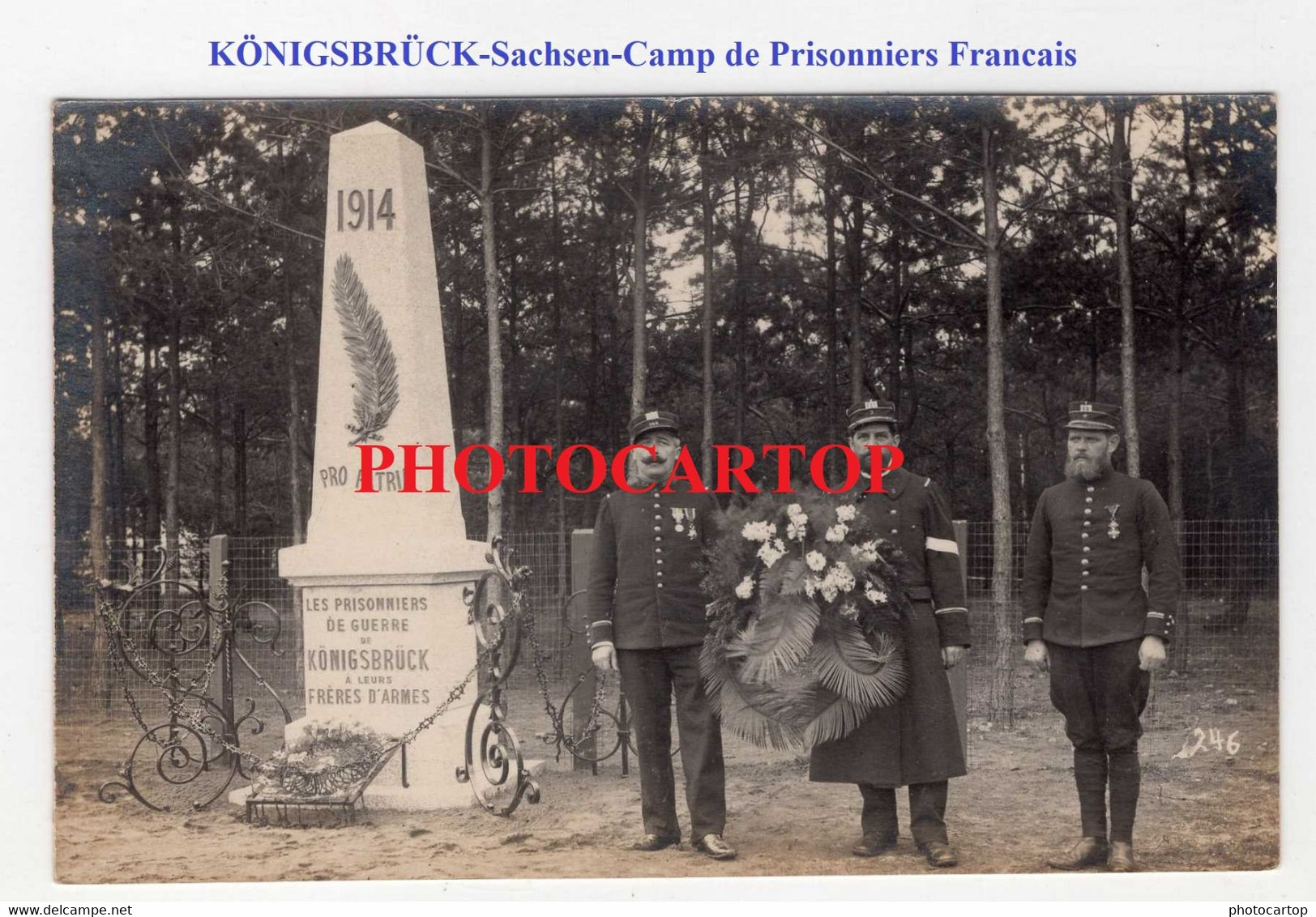 KÖNIGSBRÜCK-Kriegsgefangenenlager-Camp De Prisonniers Francais-Monument Aux Morts-CARTE PHOTO All.-Guerre 14-18-1 WK-Mil - Königsbrück