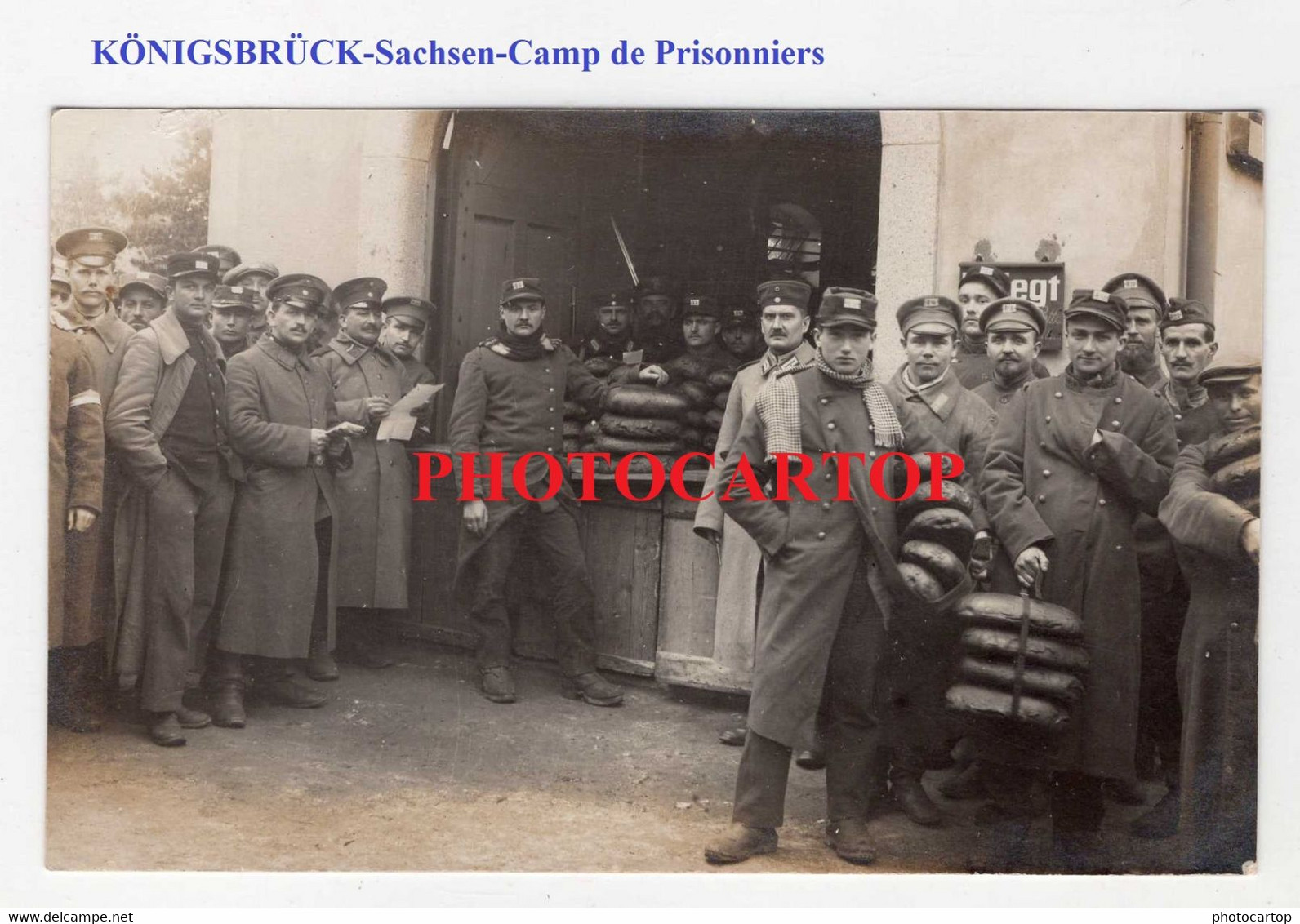 KÖNIGSBRÜCK-Kriegsgefangenenlager-Camp De Prisonniers Francais-Ration De PAIN-CARTE PHOTO All.-Guerre 14-18-1 WK-Milita - Koenigsbrueck