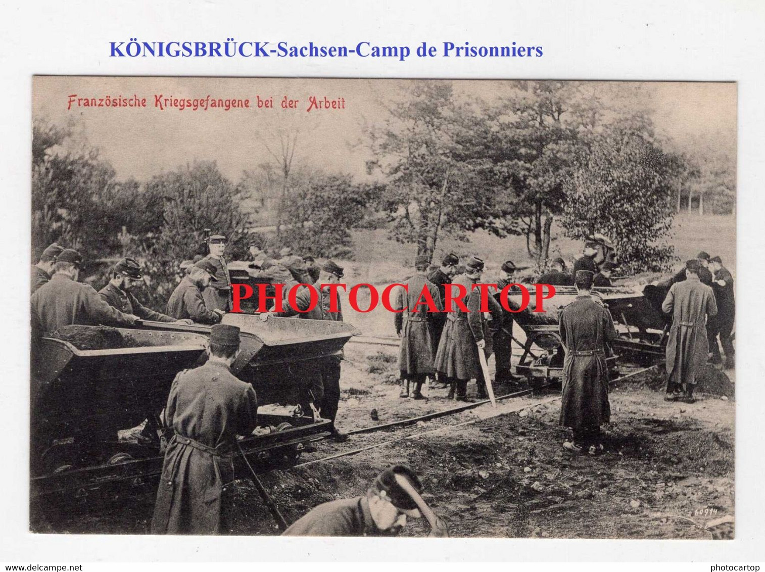 KÖNIGSBRÜCK-Kriegsgefangenenlager-Camp De Prisonniers Francais-Travail-CARTE Imprimee All.-Guerre 14-18-1 WK-Militaria- - Königsbrück