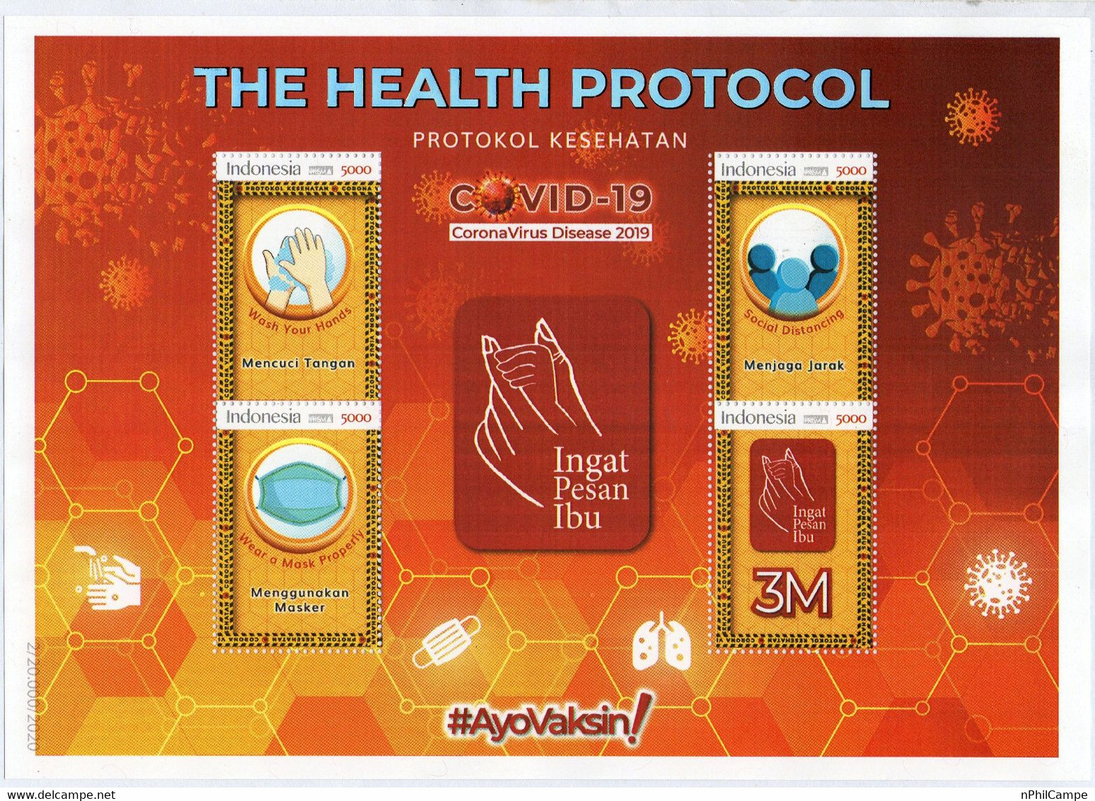 Indonesia 2021, THE HEALTH PROTOCOL With Hologram MNH - Indonesien