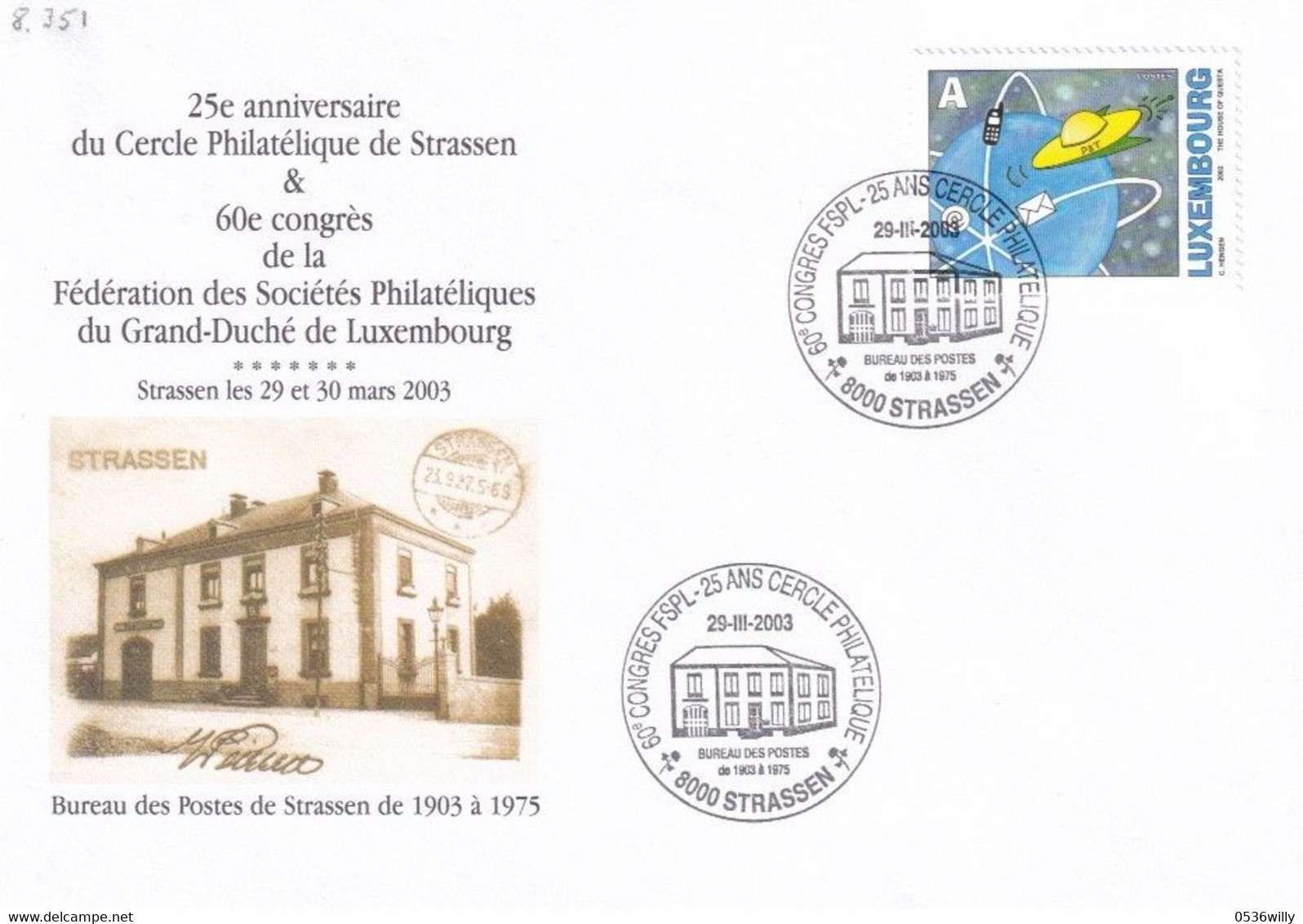 Strassen Congrès FSPL (8.351) - Lettres & Documents