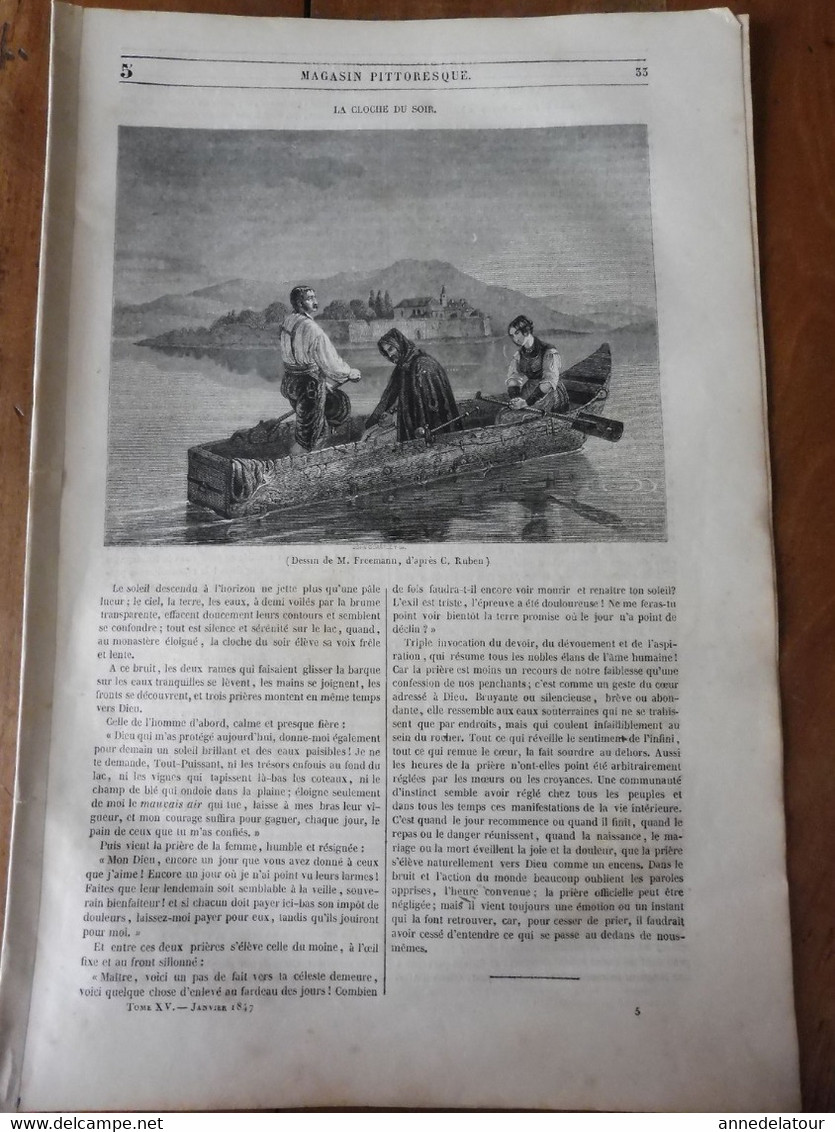1847   MAGASIN PITTORESQUE  Rare Journal Original Année 1847----------> Pour Trouver ,écrire -----> 1847 MP - 1800 - 1849