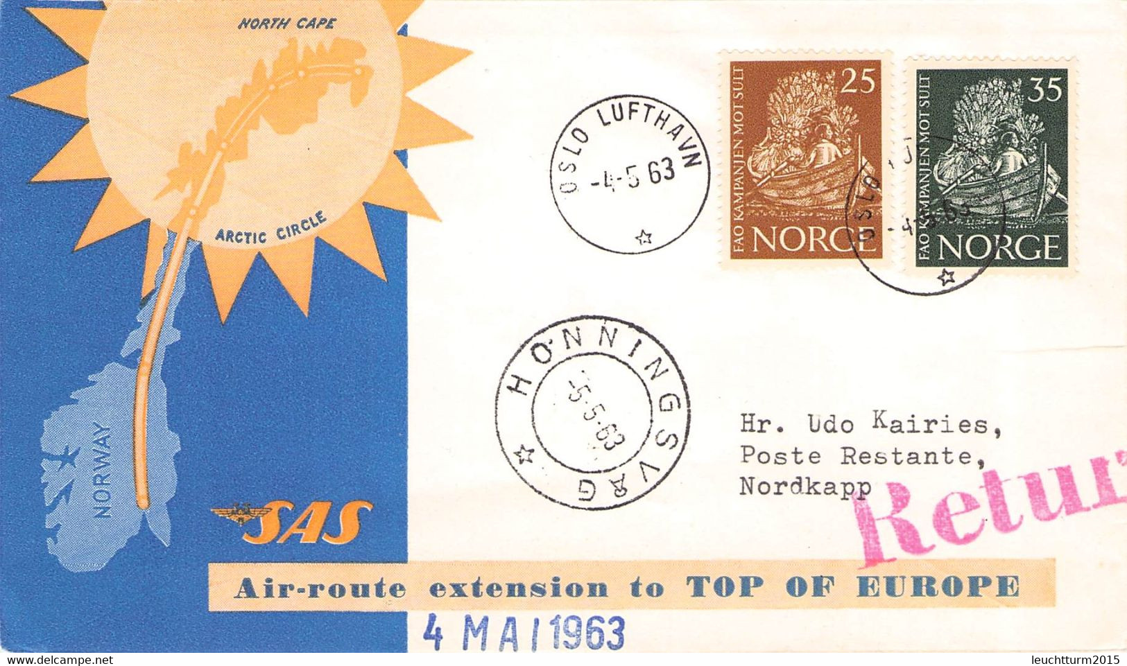 NORWAY - AIR-ROUTE EXTENSION TO TOP OF EUROPE 1963 /Q316 - Other & Unclassified