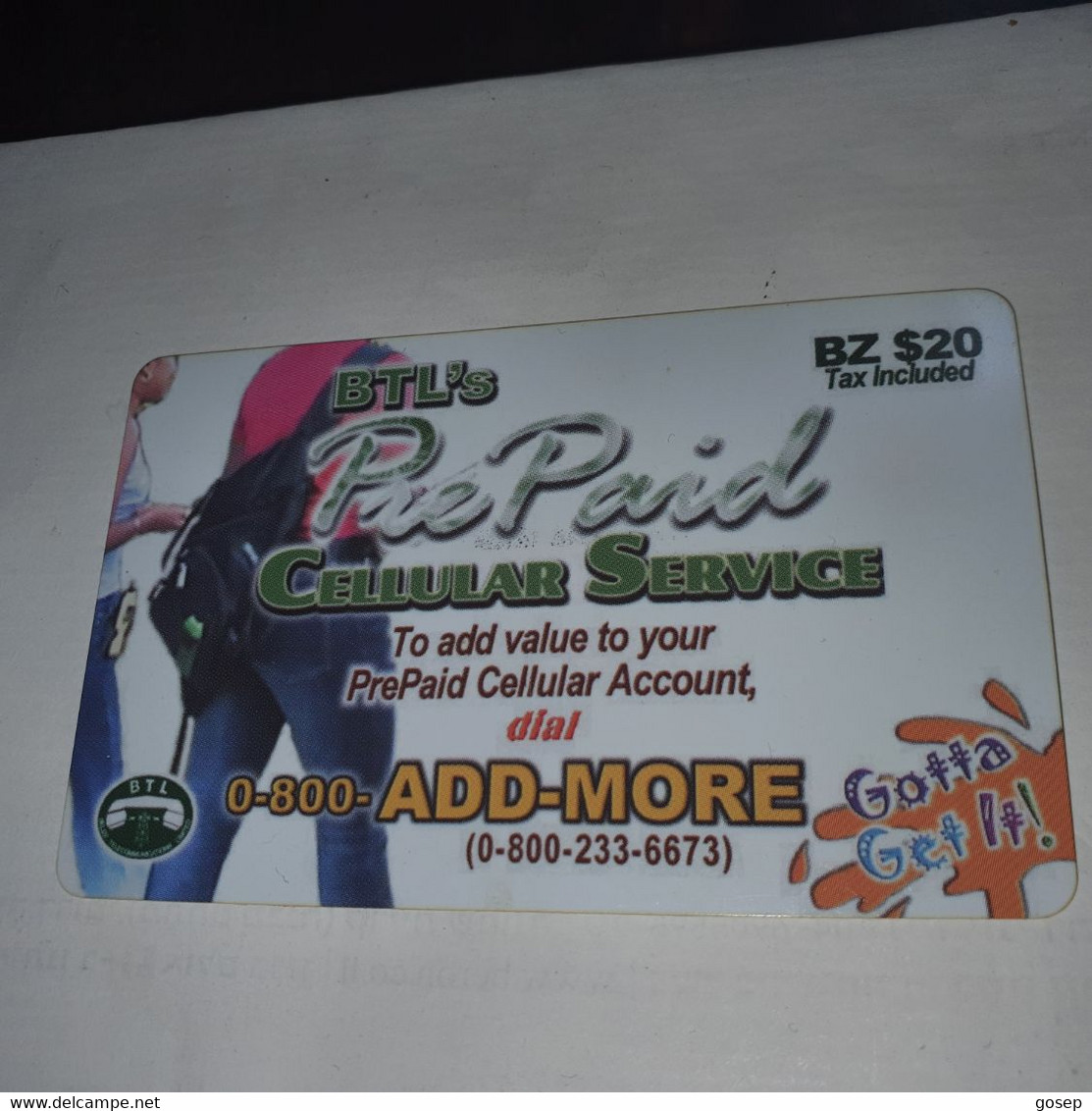 Belize-(BZ-BTL-PRE-0025)-(10)-cellular Service-(bz$20)-(5389-4556-3652)-used Card+1card Prepiad/gift Free - Belize